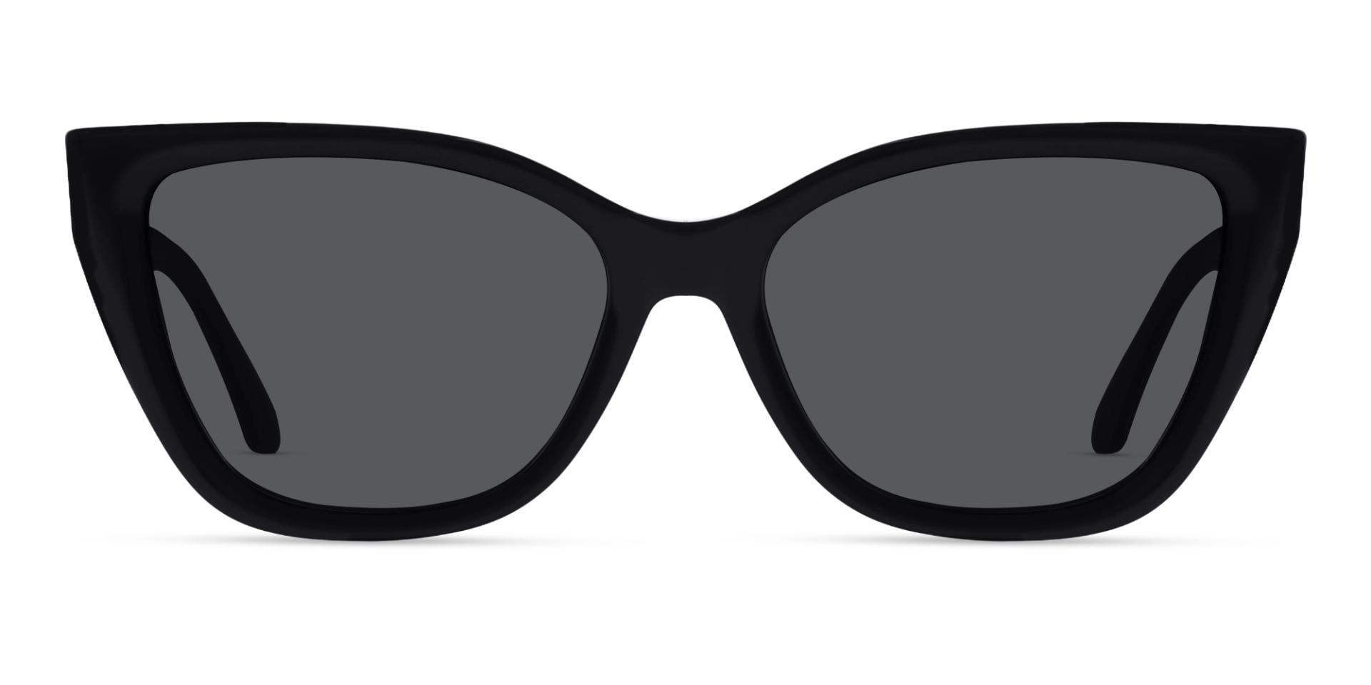 Black Cat-Eye Frame With Grey Tint Sunglasses