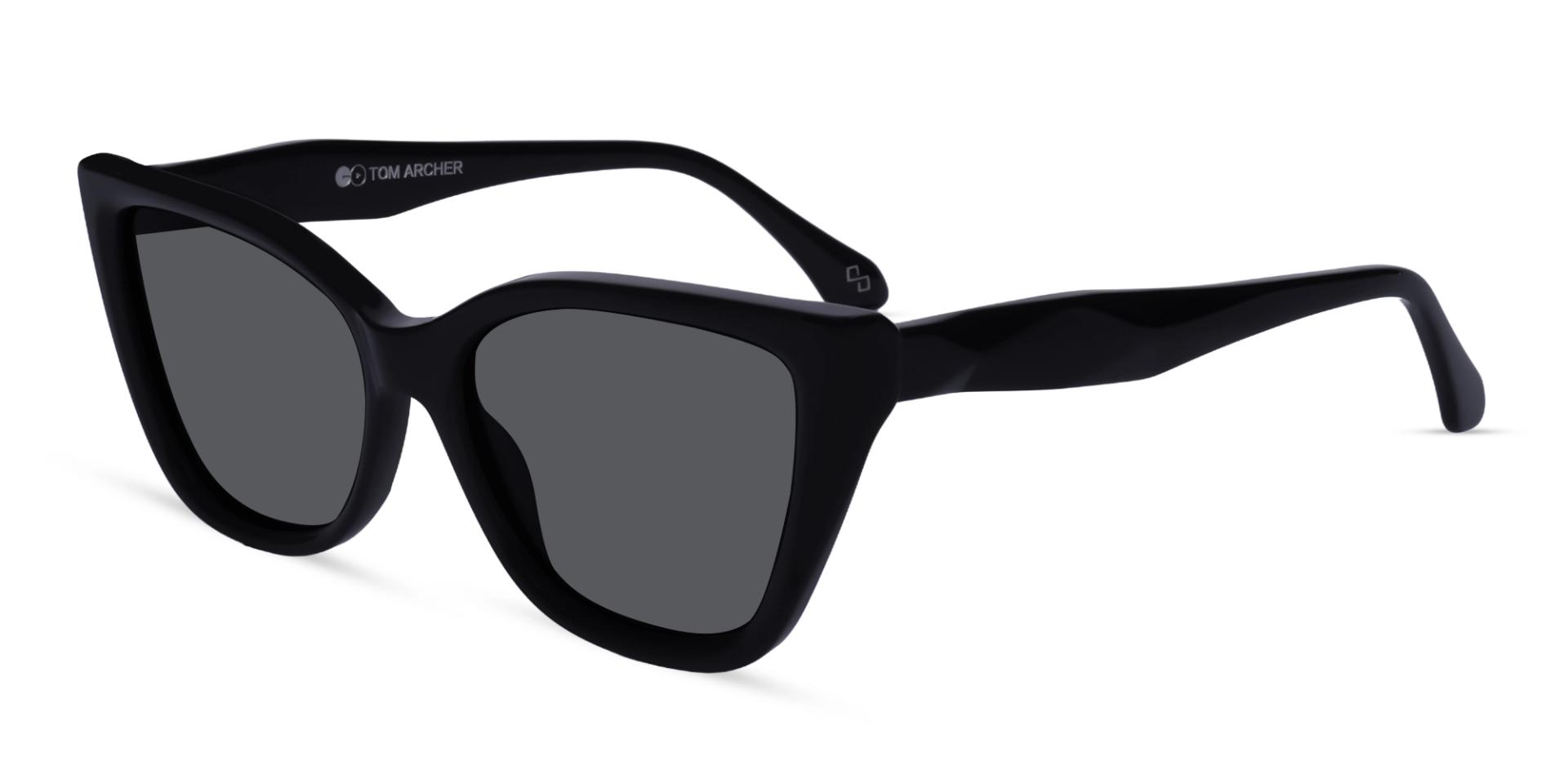 Black Cat-Eye Frame With Grey Tint Sunglasses
