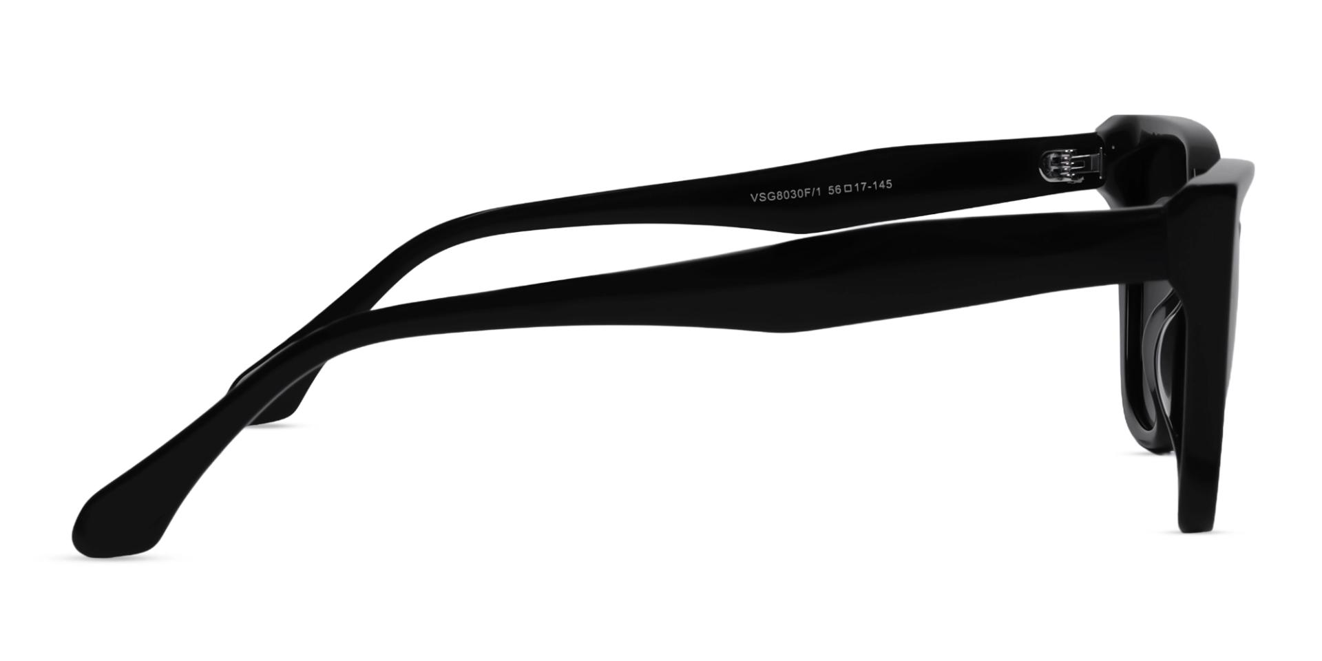 Black Cat-Eye Frame With Grey Tint Sunglasses