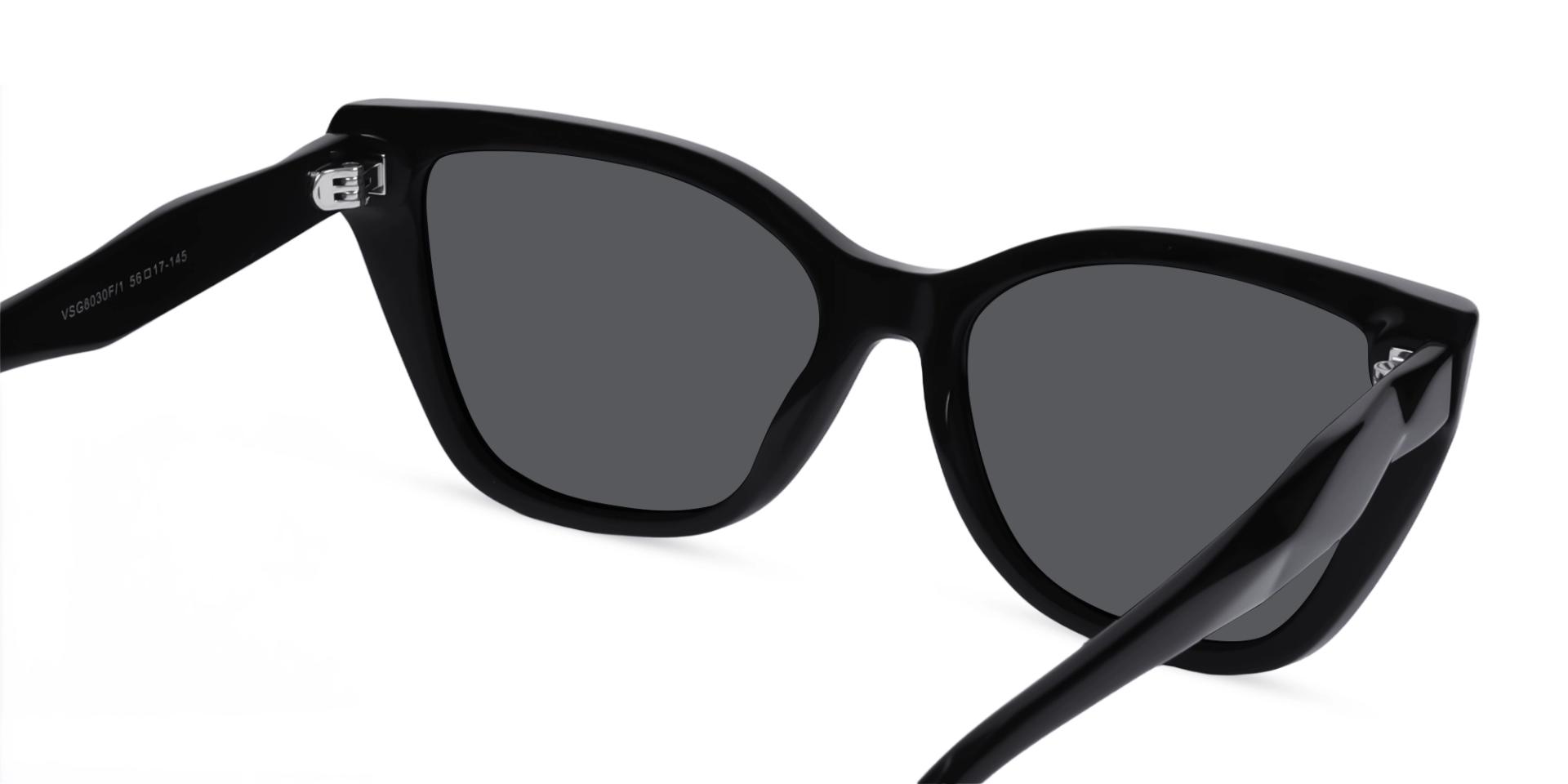 Black Cat-Eye Frame With Grey Tint Sunglasses