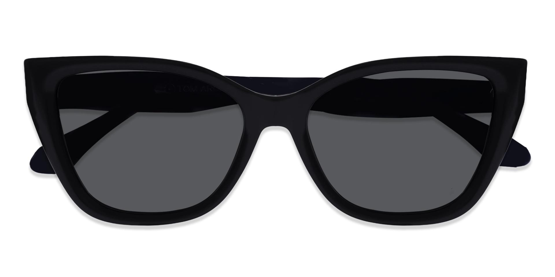 Black Cat-Eye Frame With Grey Tint Sunglasses