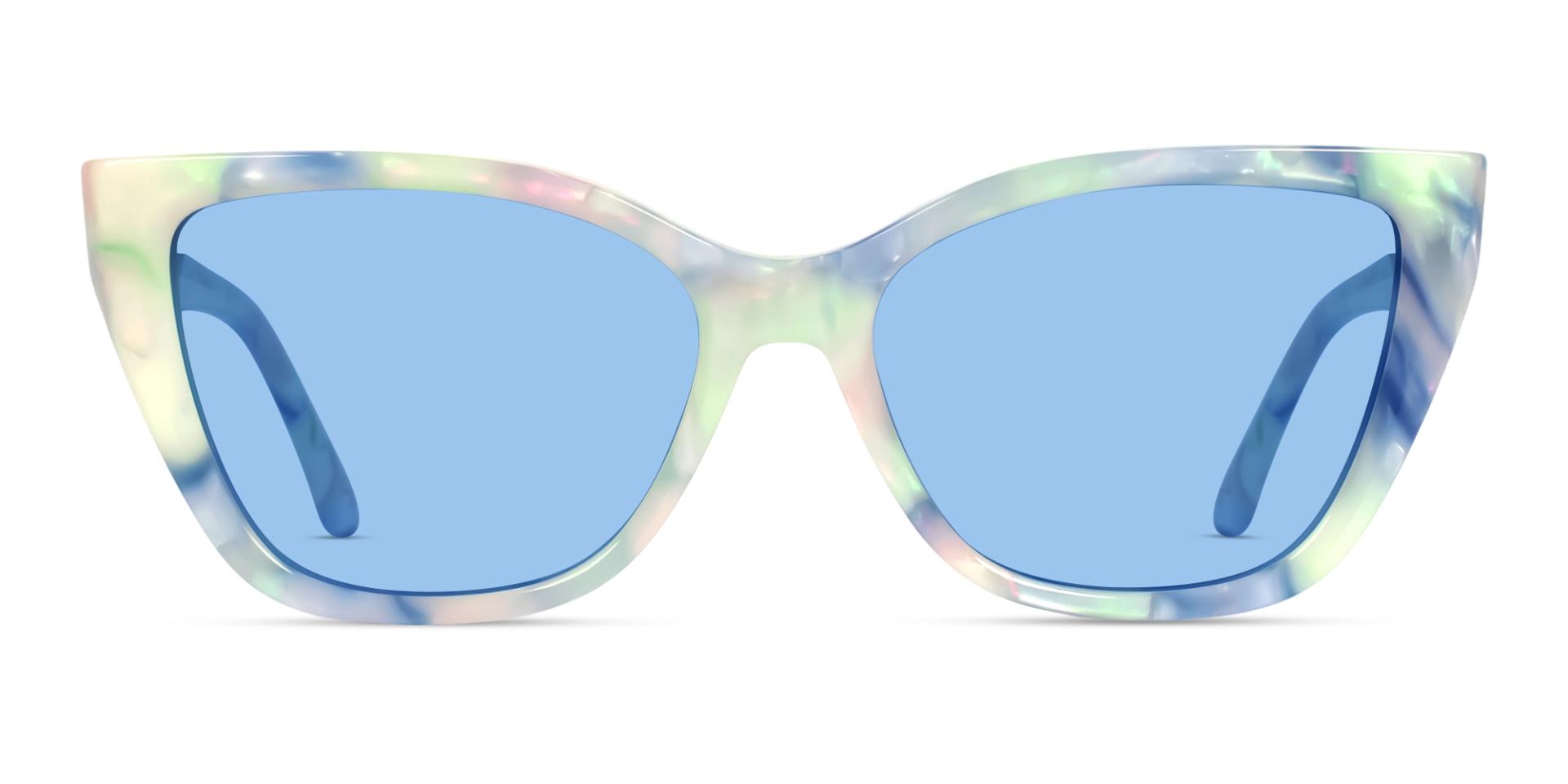 Blue Marble Frame With Light Blue Tint Sunglasses