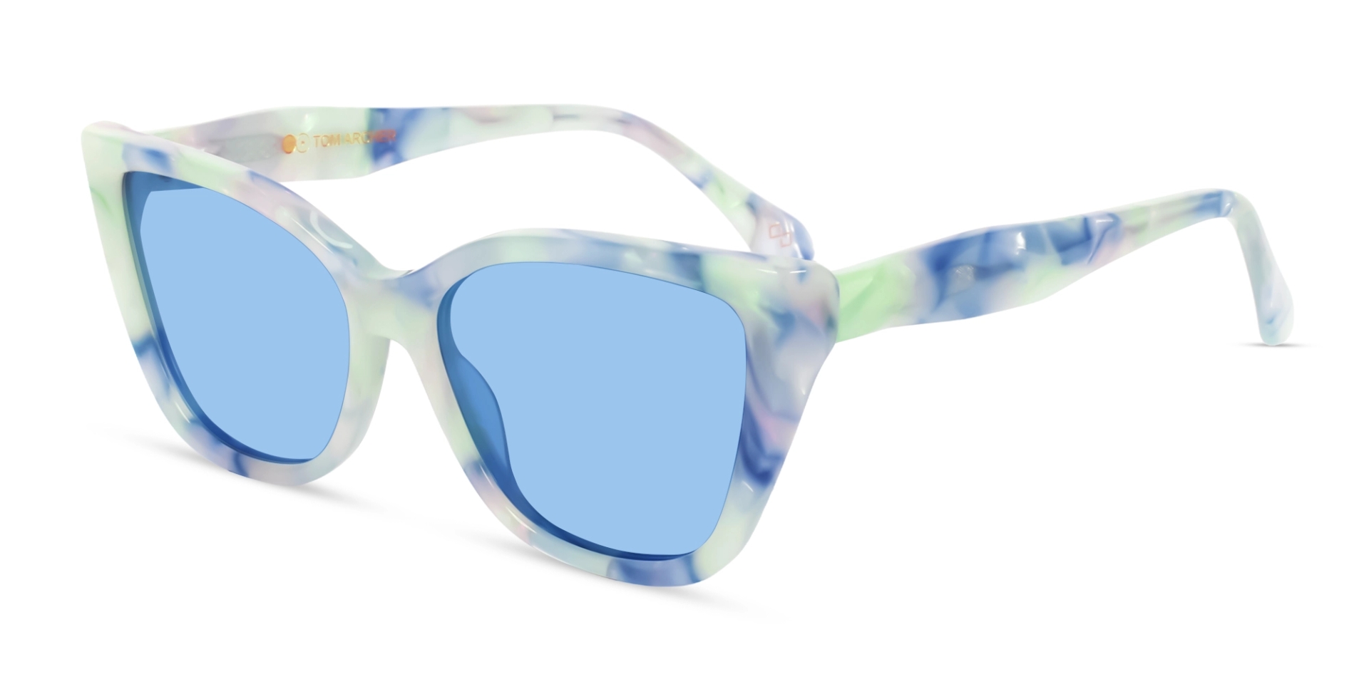 Blue Marble Frame With Light Blue Tint Sunglasses