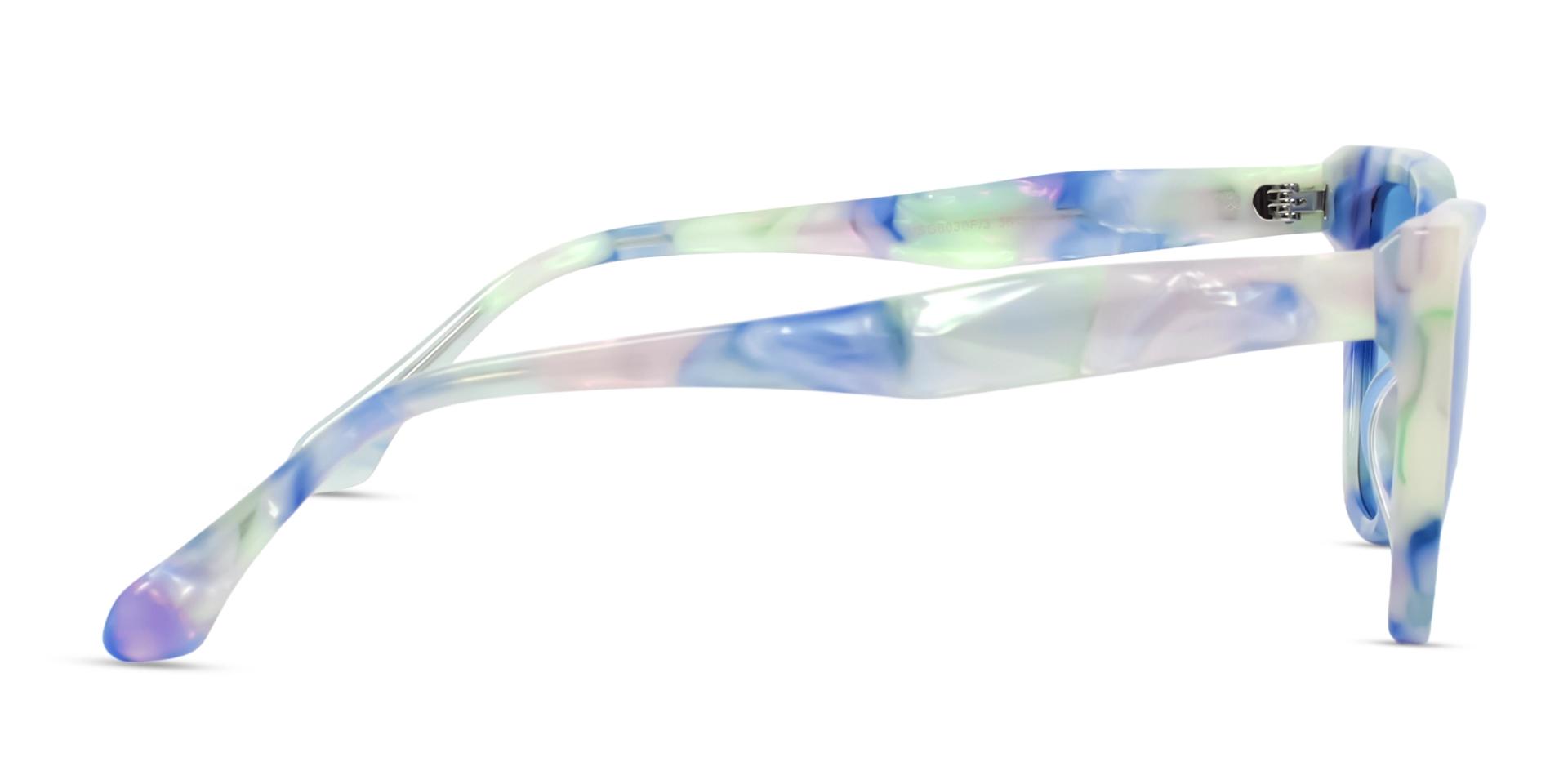 Blue Marble Frame With Light Blue Tint Sunglasses