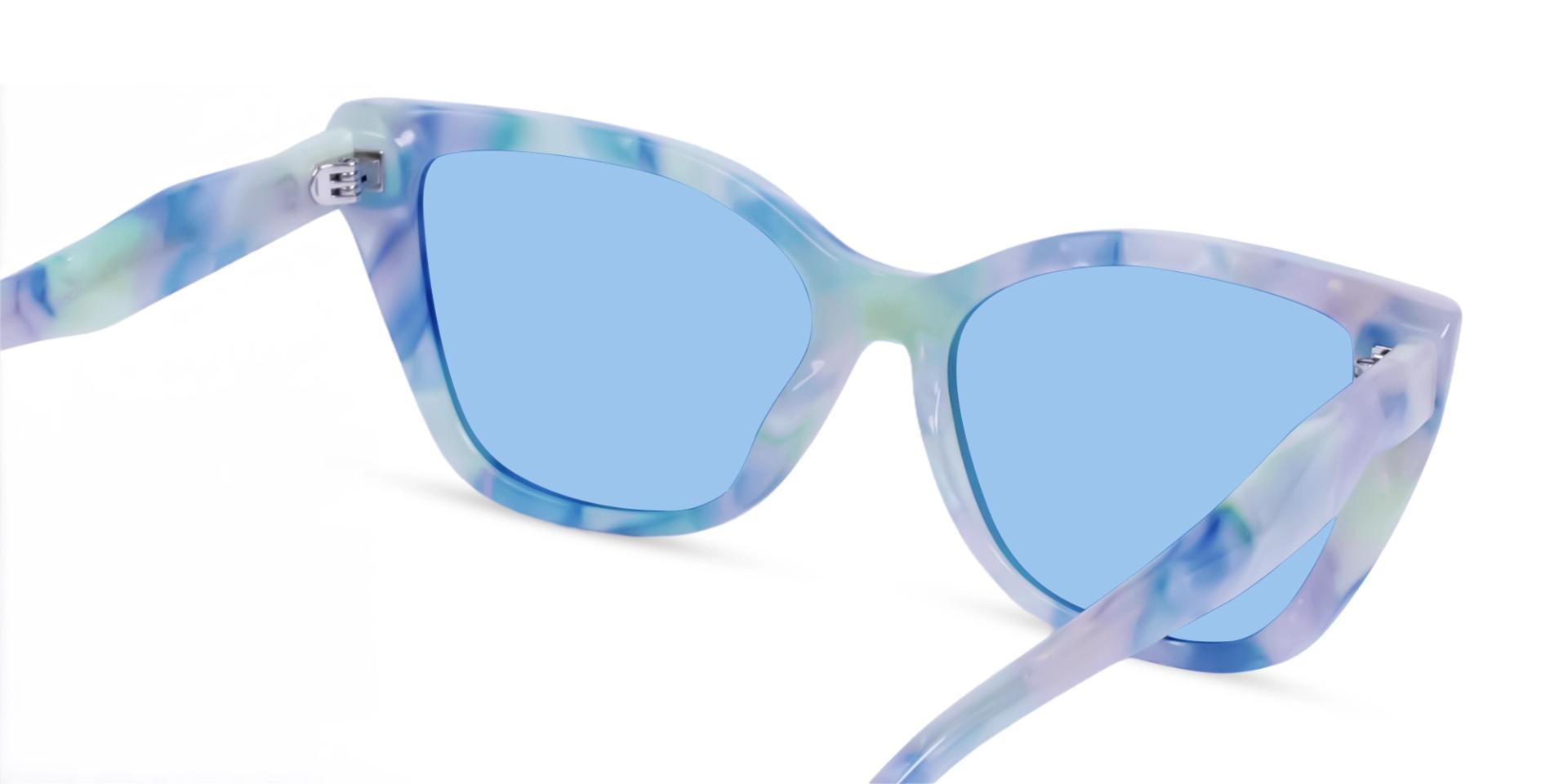 Blue Marble Frame With Light Blue Tint Sunglasses