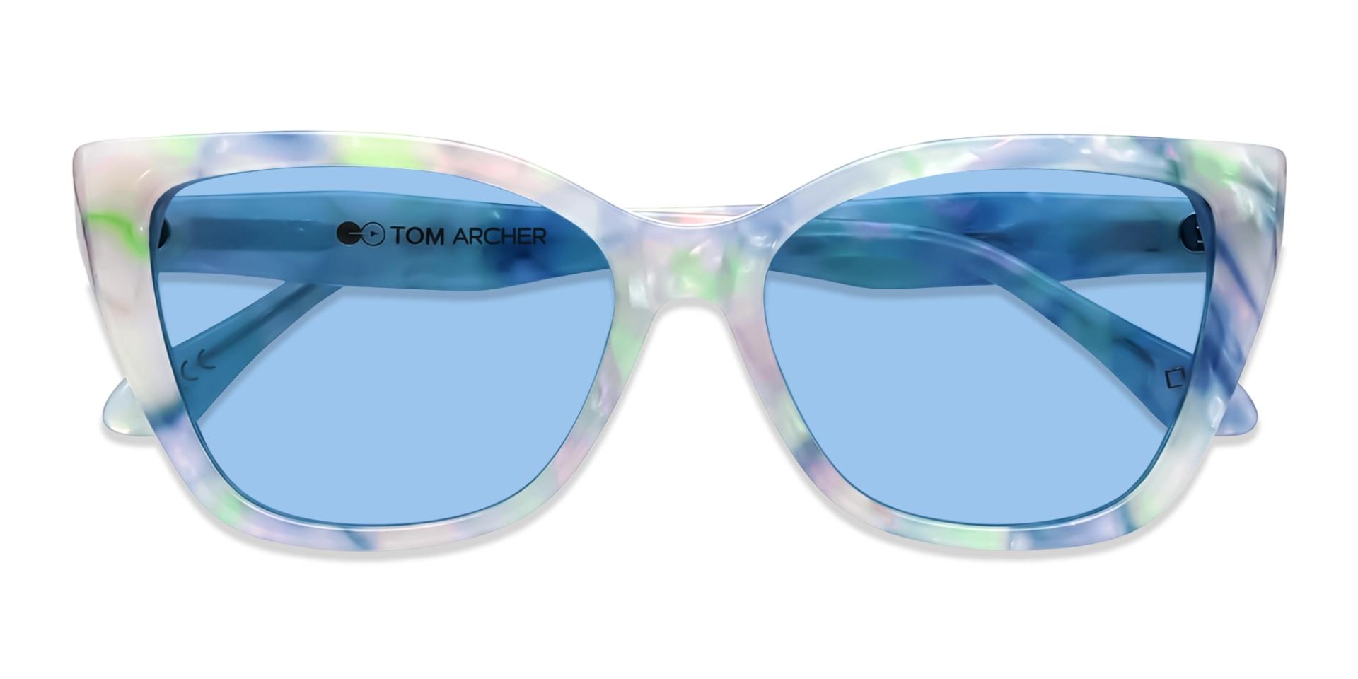 Blue Marble Frame With Light Blue Tint Sunglasses