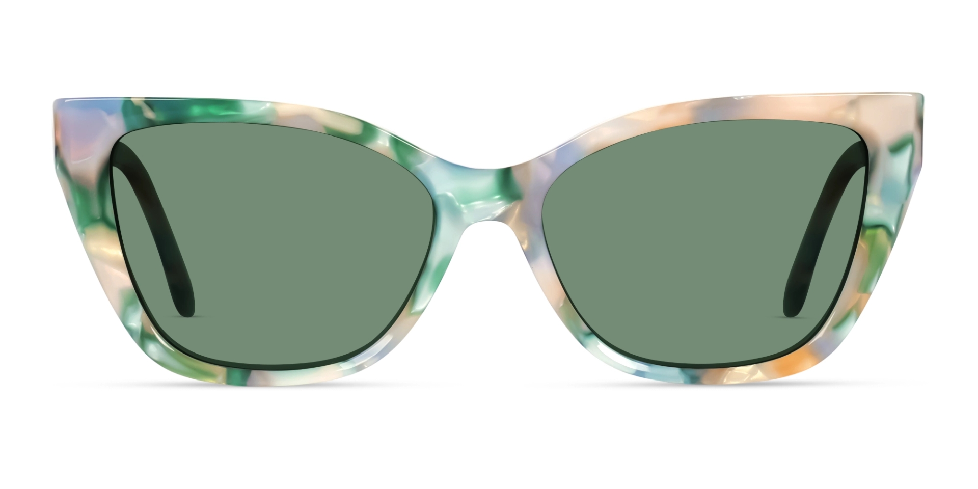 Green Marble Frame With Dark Green Tint Sunglasses