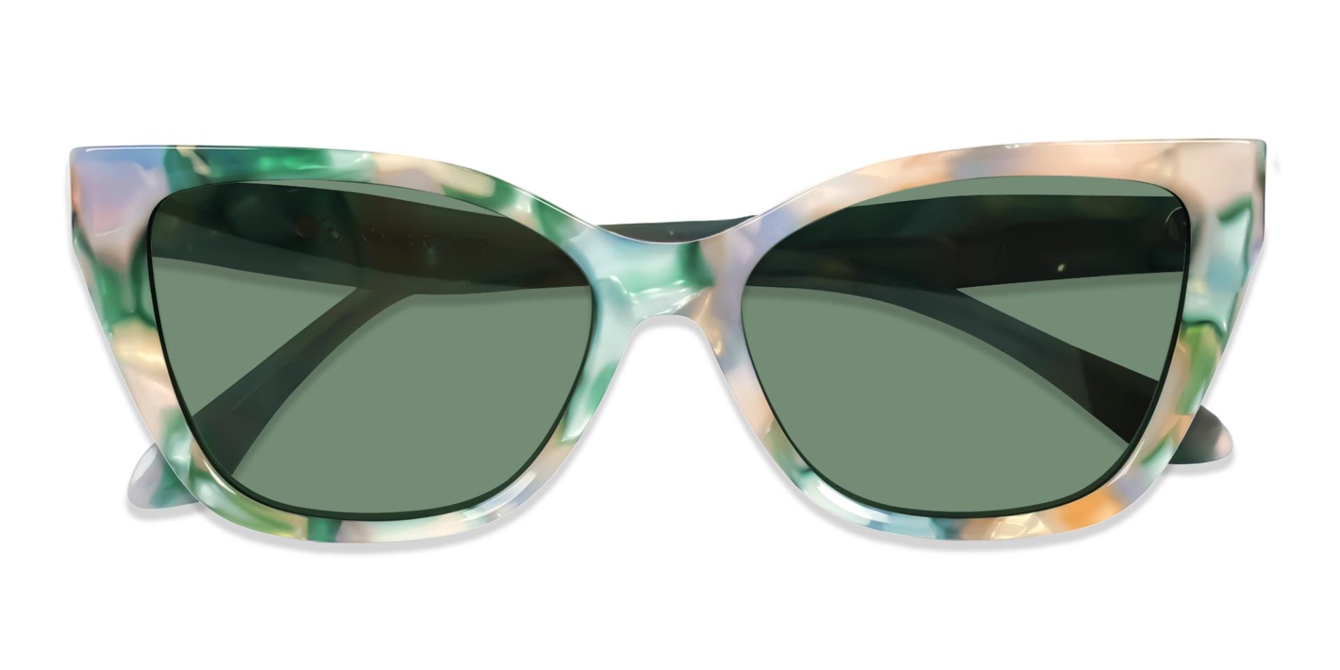 Green Marble Frame With Dark Green Tint Sunglasses
