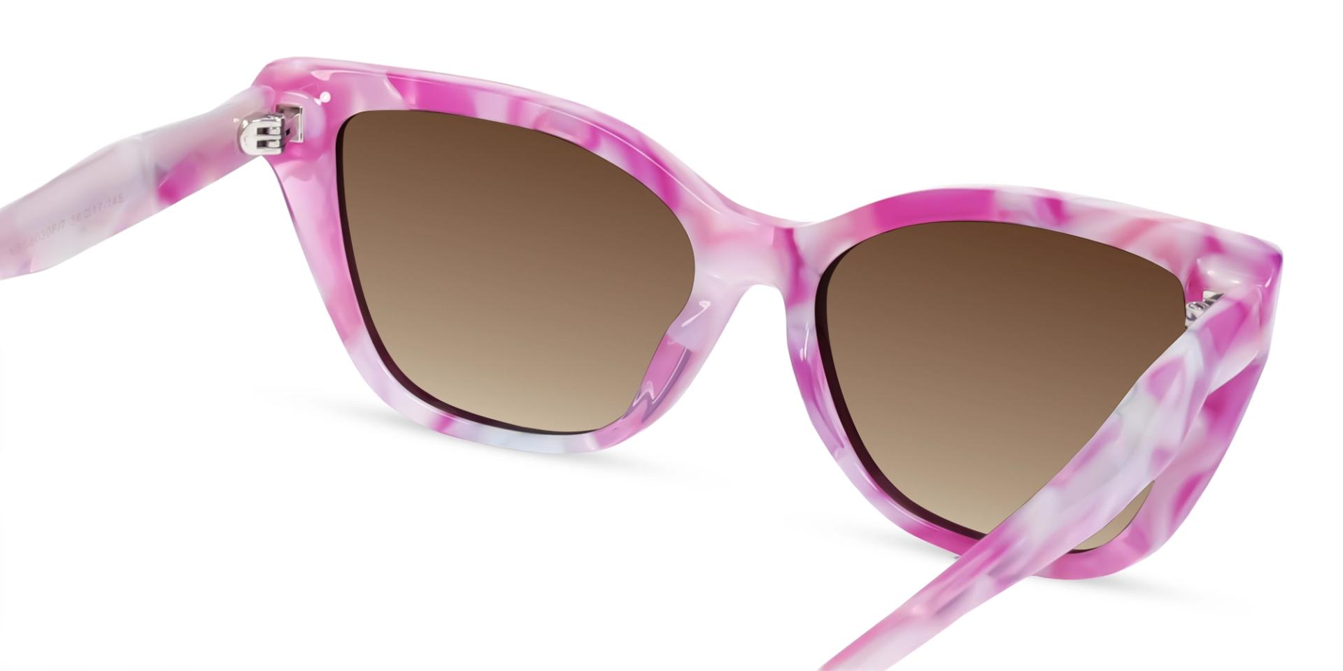 Pink Marble Frame With Brown Tint Sunglasses