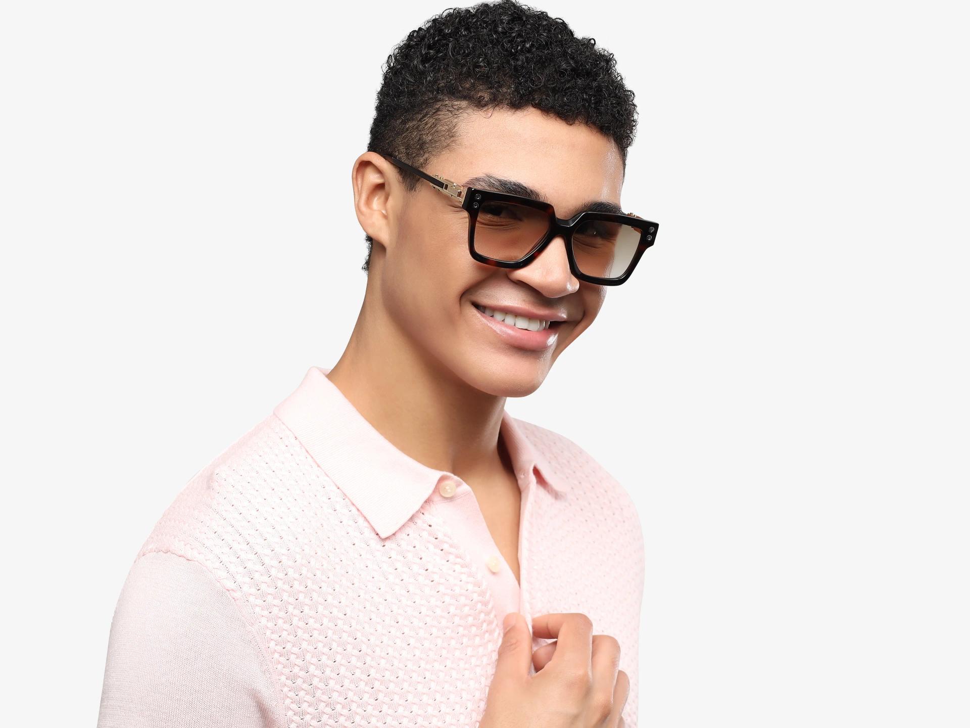 Dark Tortoise Frame With Brown Gradient Tint Sunglasses-1