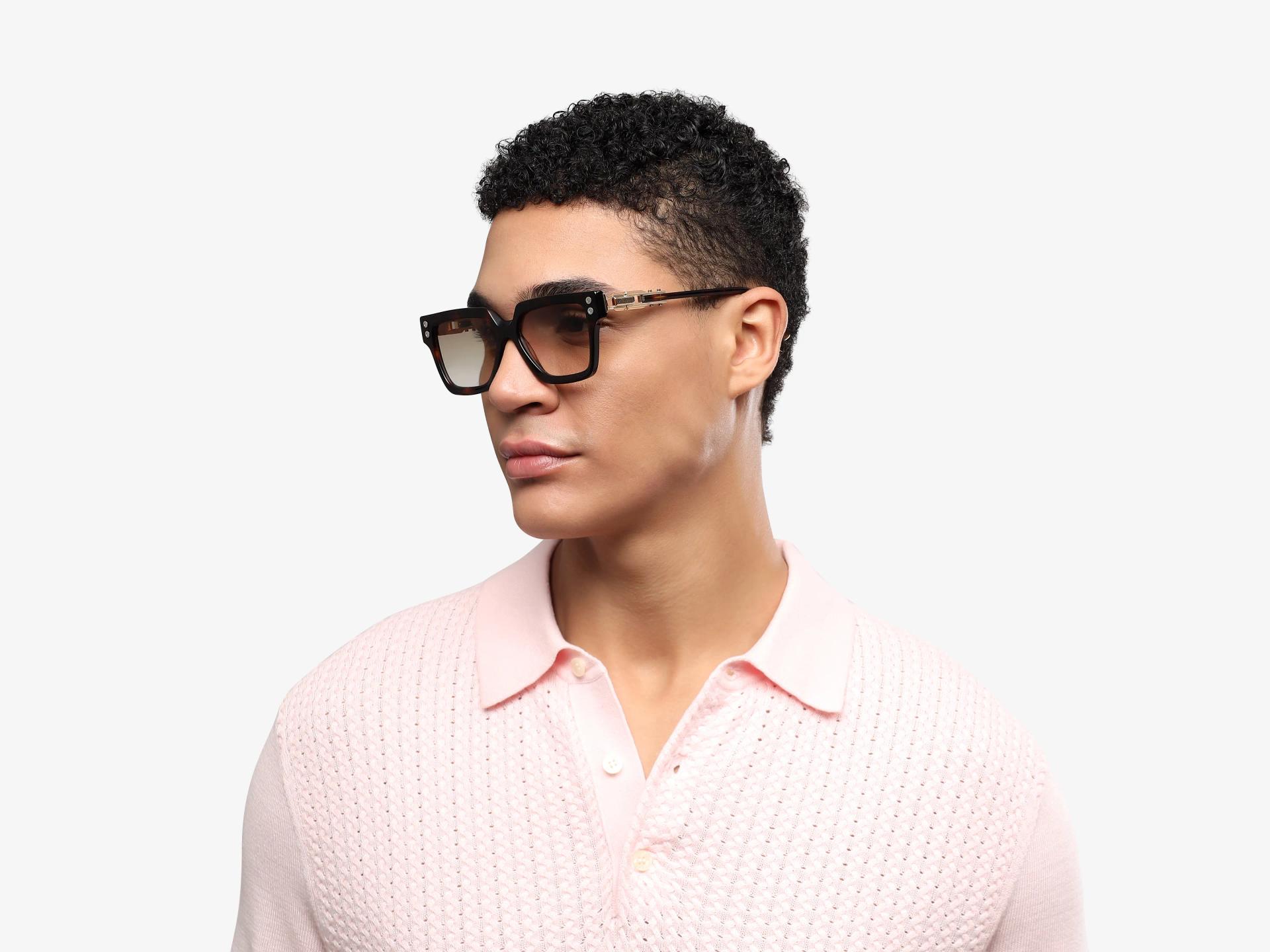Dark Tortoise Frame With Brown Gradient Tint Sunglasses-1