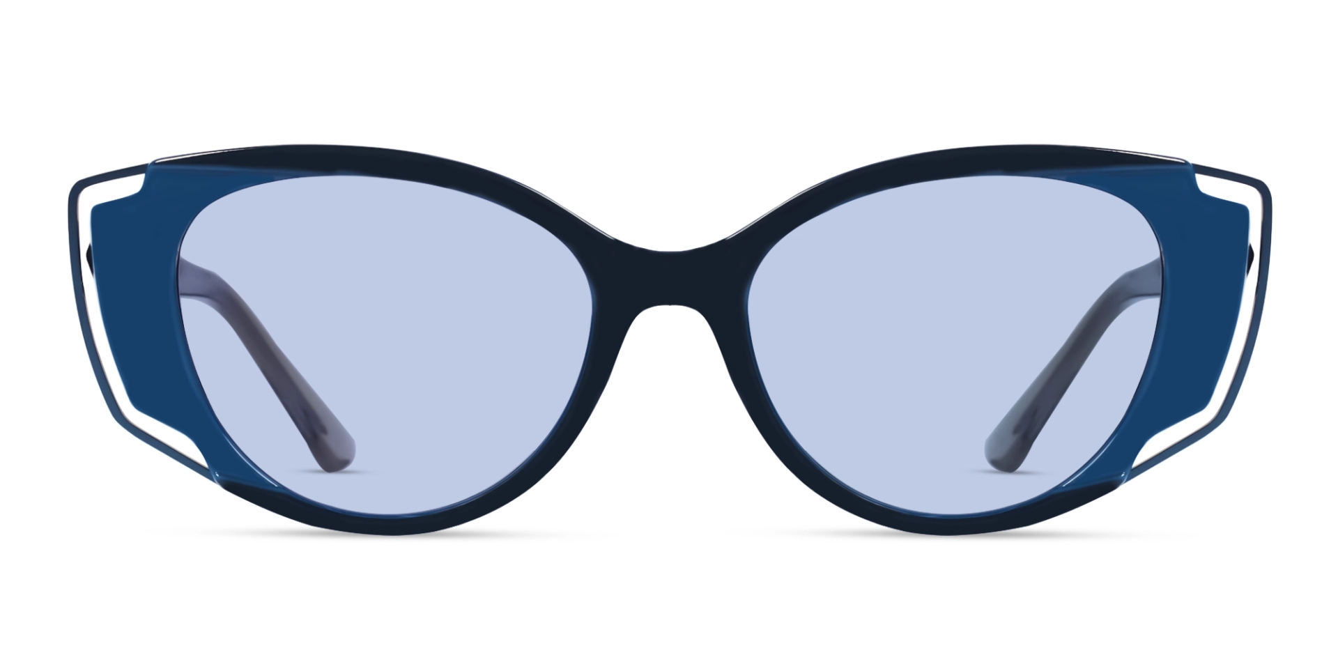 Navy Blue Cat-eye Frame With Blue Tint Women Sunglasses