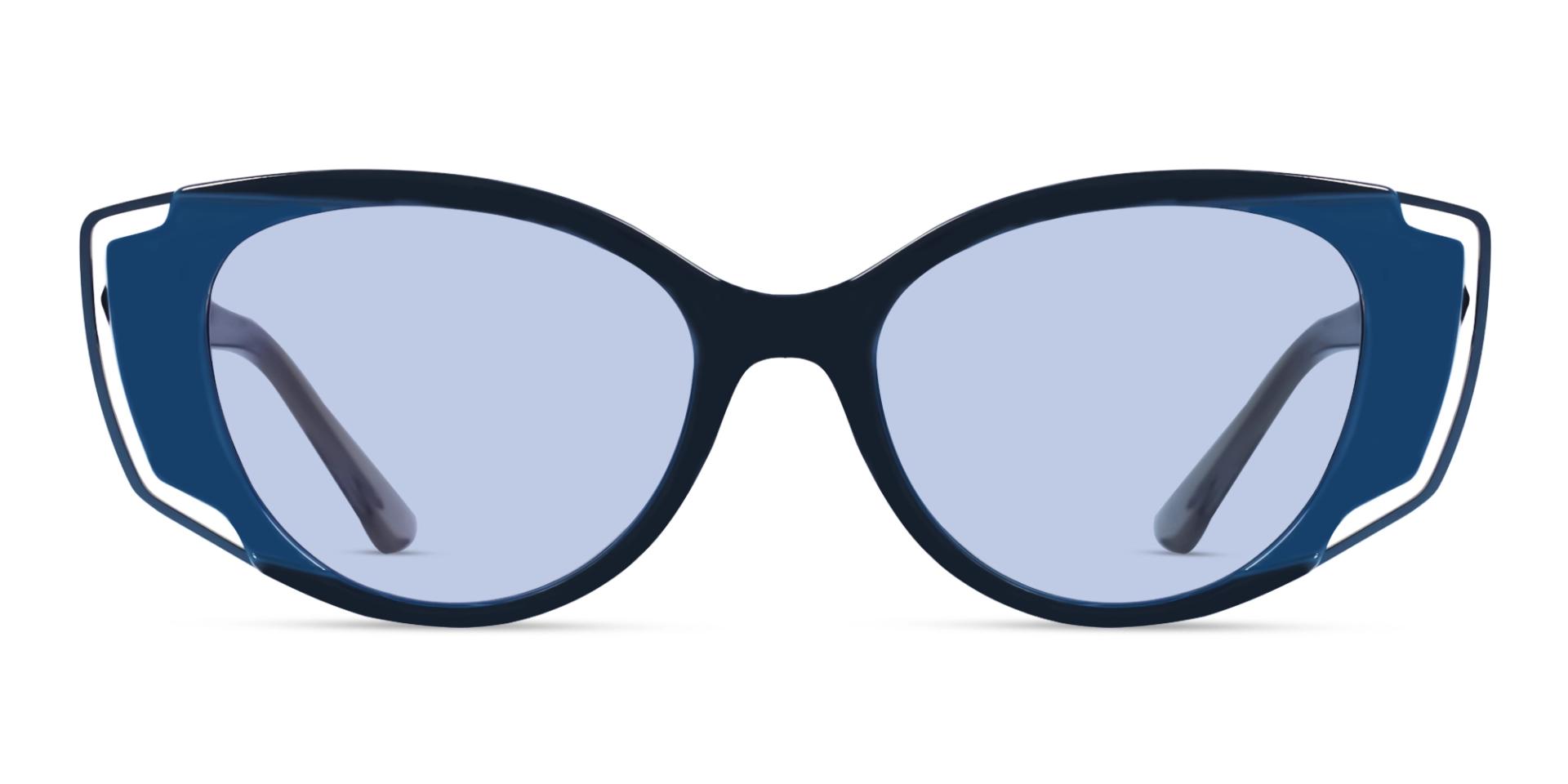 Navy Blue Cat-eye Frame With Blue Tint Women Sunglasses