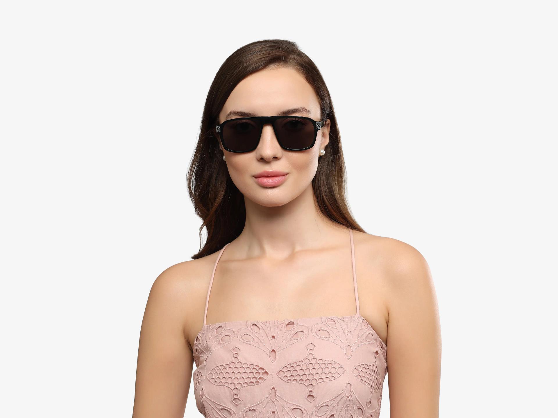 Crystal Green Square Shaped Sunglasses