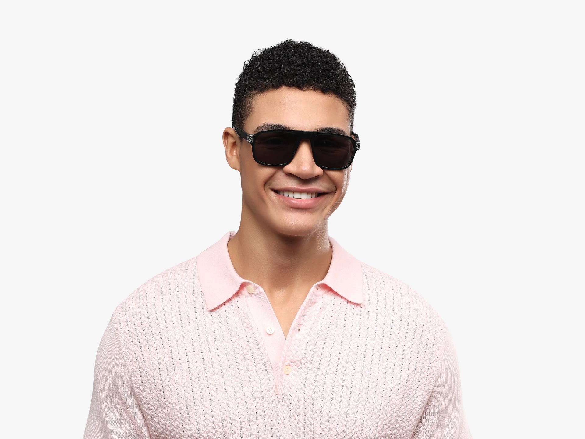 Crystal Green Square Shaped Sunglasses