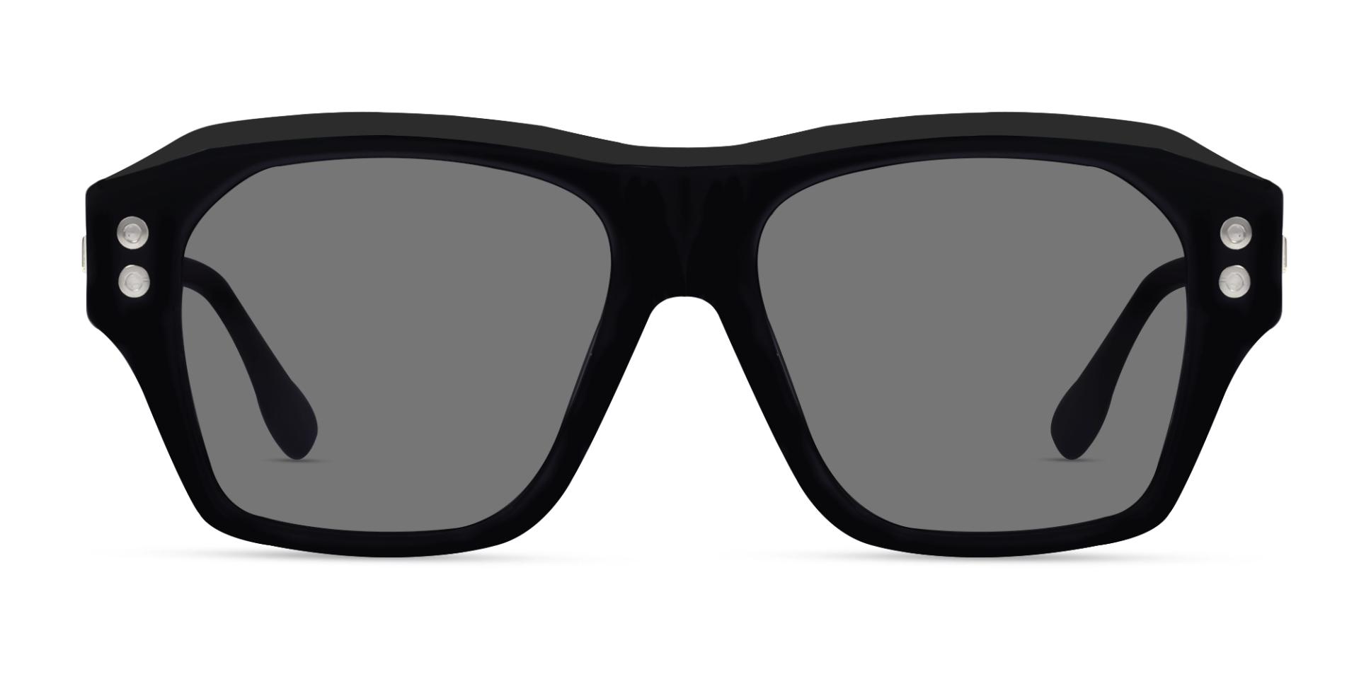 Black Acetate Frame With Grey Tint Sunglasses