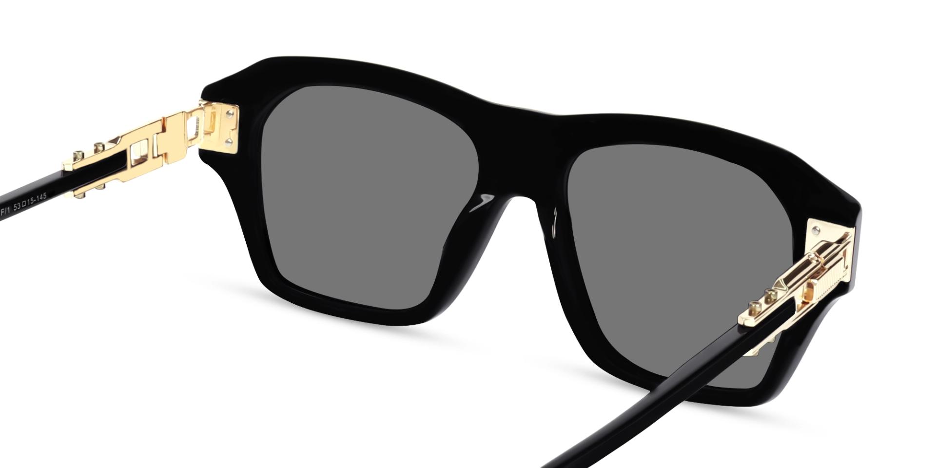 Black Acetate Frame With Grey Tint Sunglasses