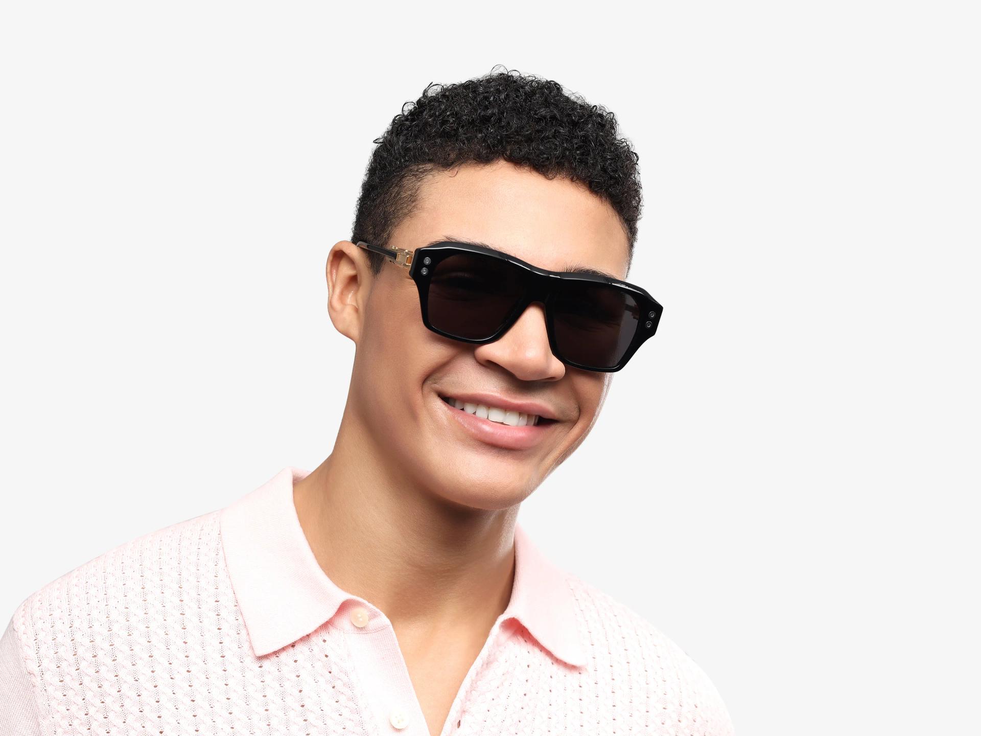 Black Acetate Frame With Grey Tint Sunglasses