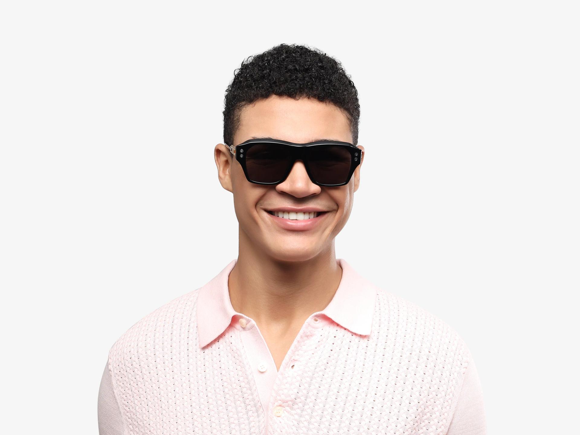 Black Acetate Frame With Grey Tint Sunglasses