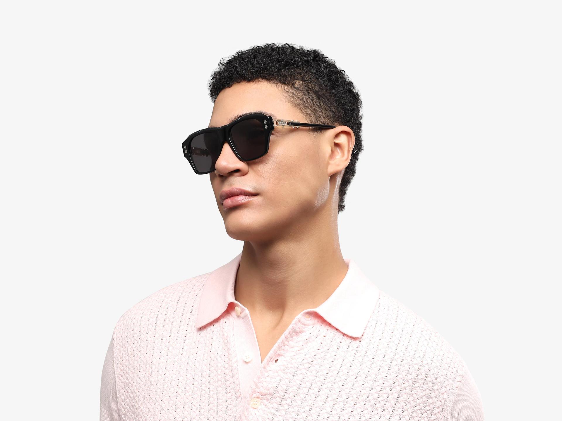 Black Acetate Frame With Grey Tint Sunglasses