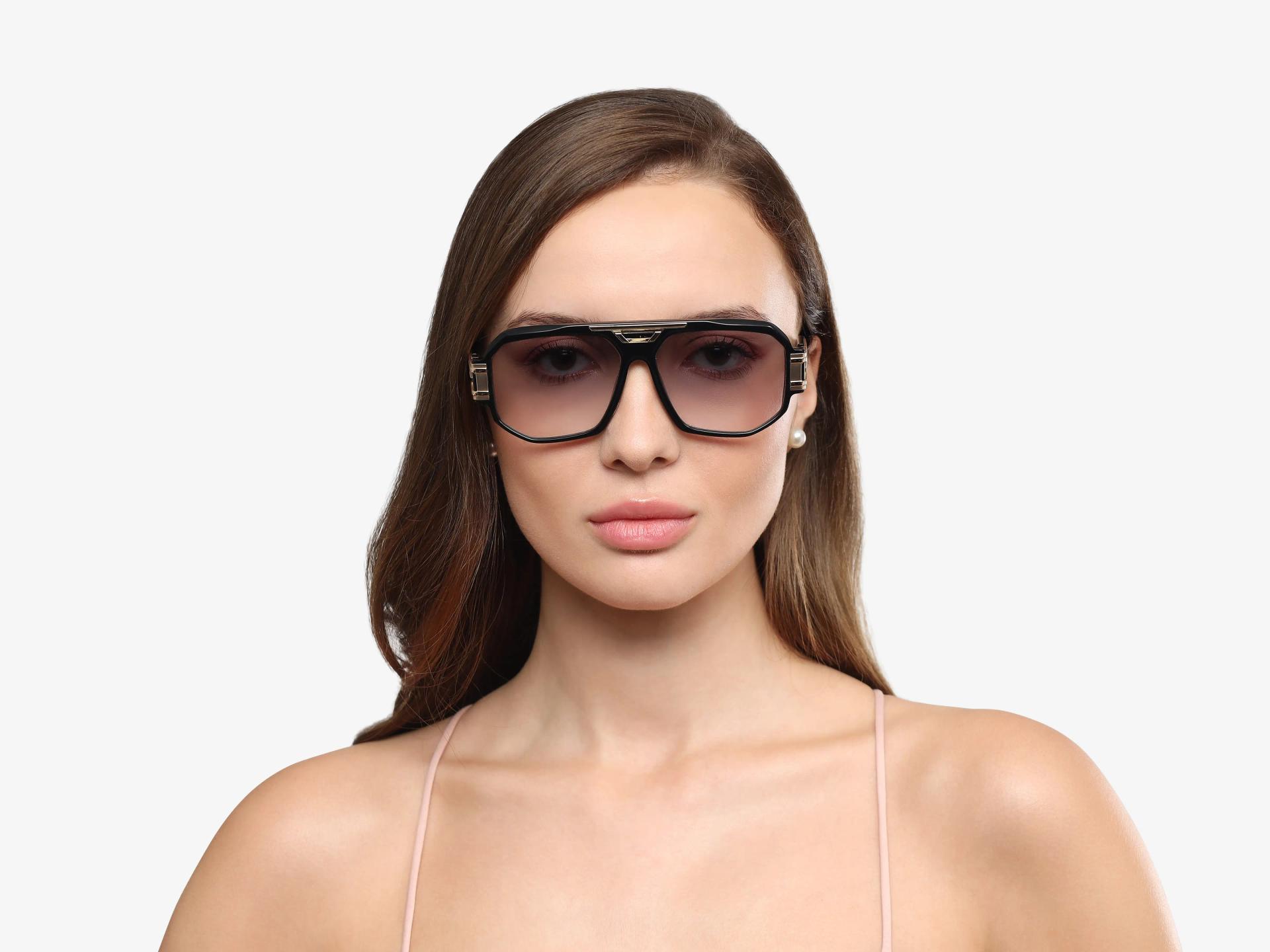 Black Fullrim Square Frame With Grey Tint Sunglasses
