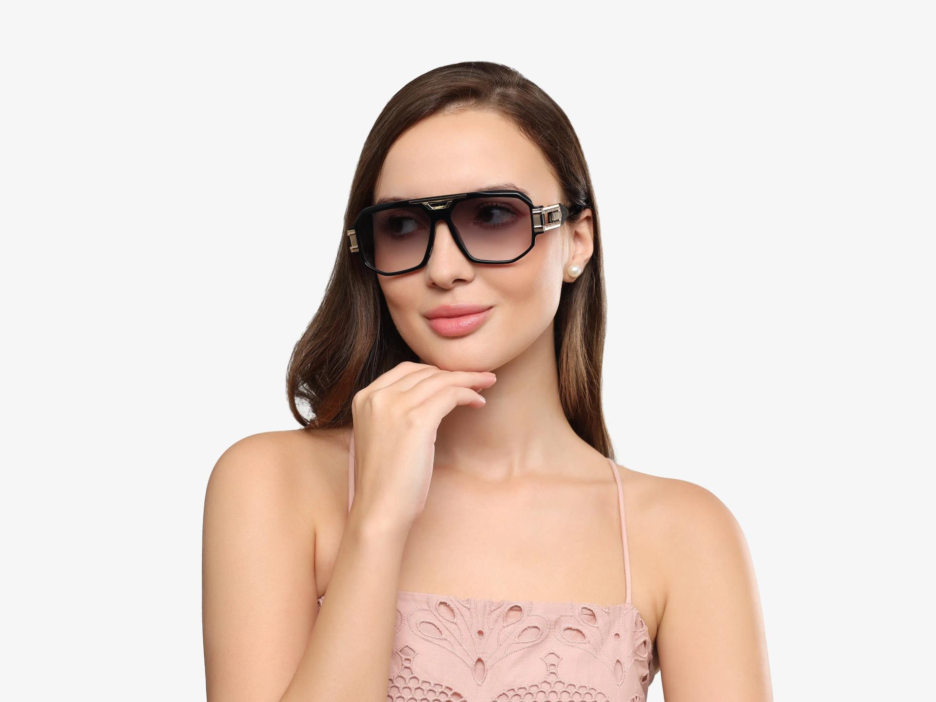 Black Fullrim Square Frame With Grey Tint Sunglasses