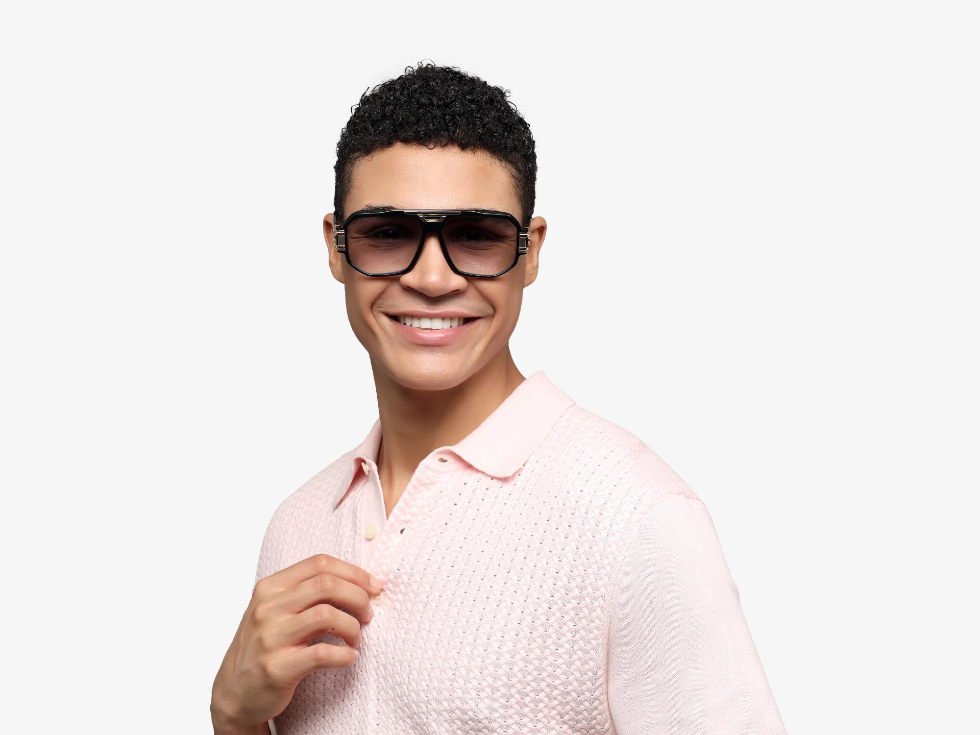 Black Fullrim Square Frame With Grey Tint Sunglasses