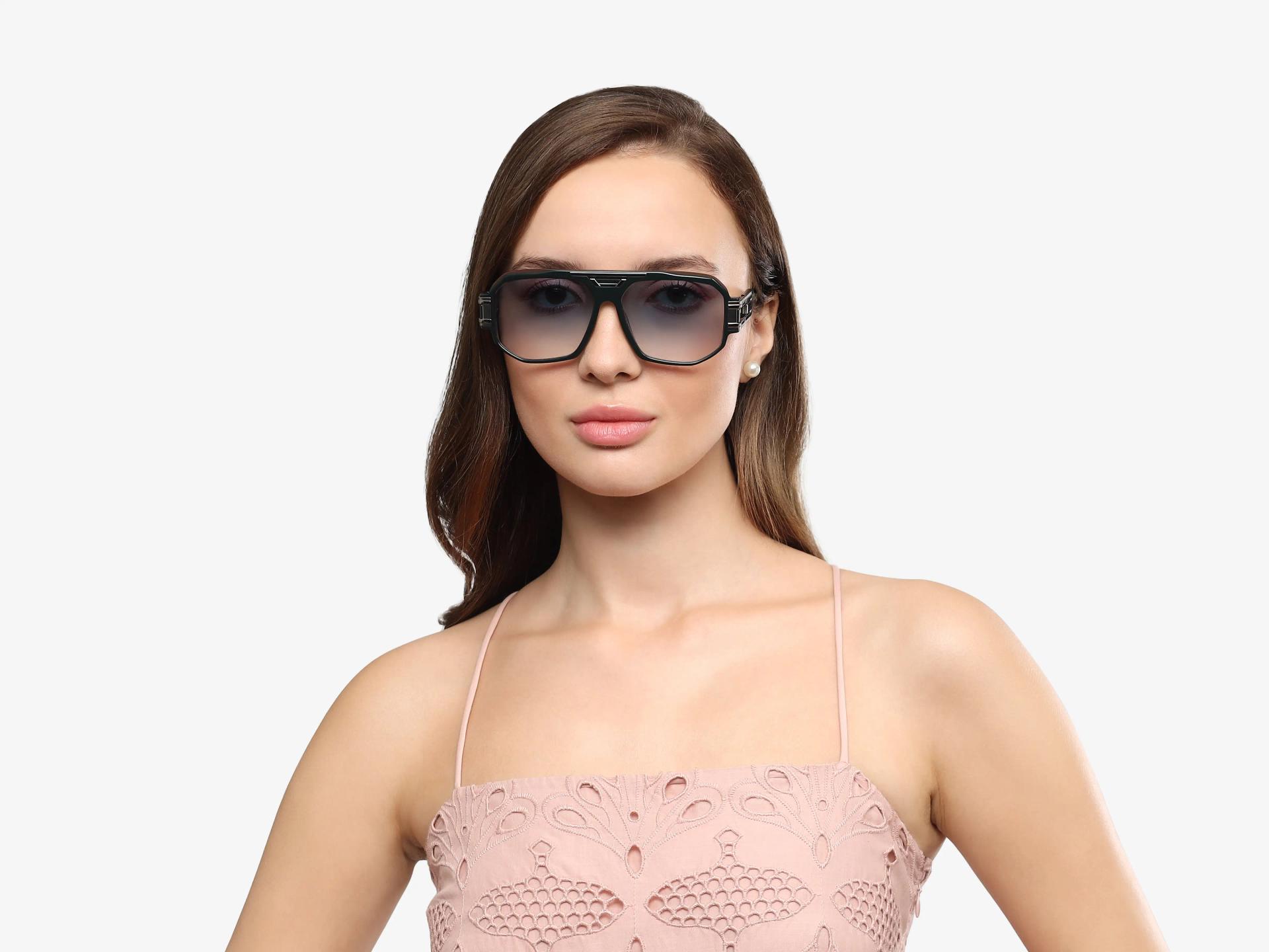 Dark Green Frame With Light Blue Tint Sunglasses