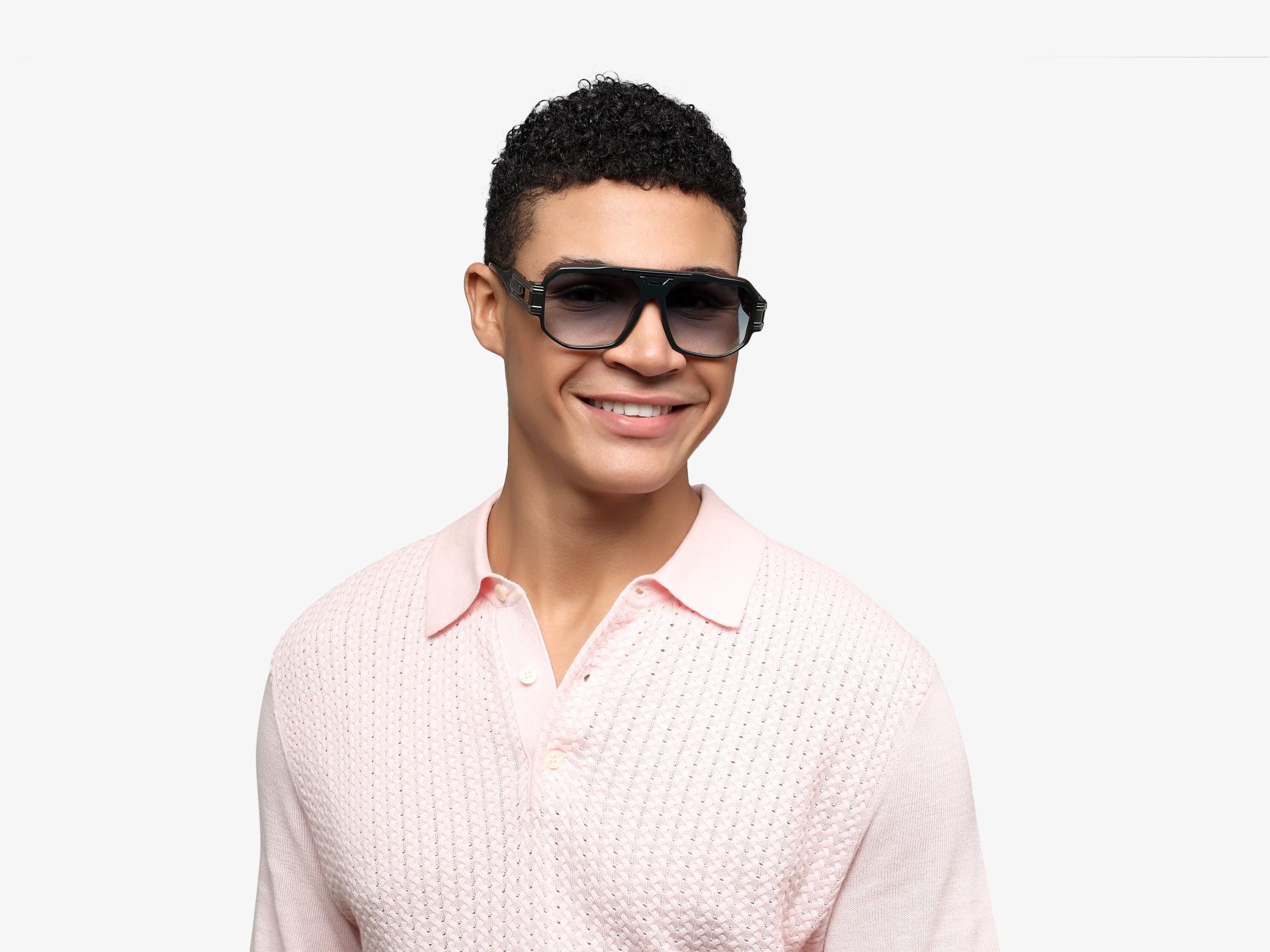 Dark Green Frame With Light Blue Tint Sunglasses