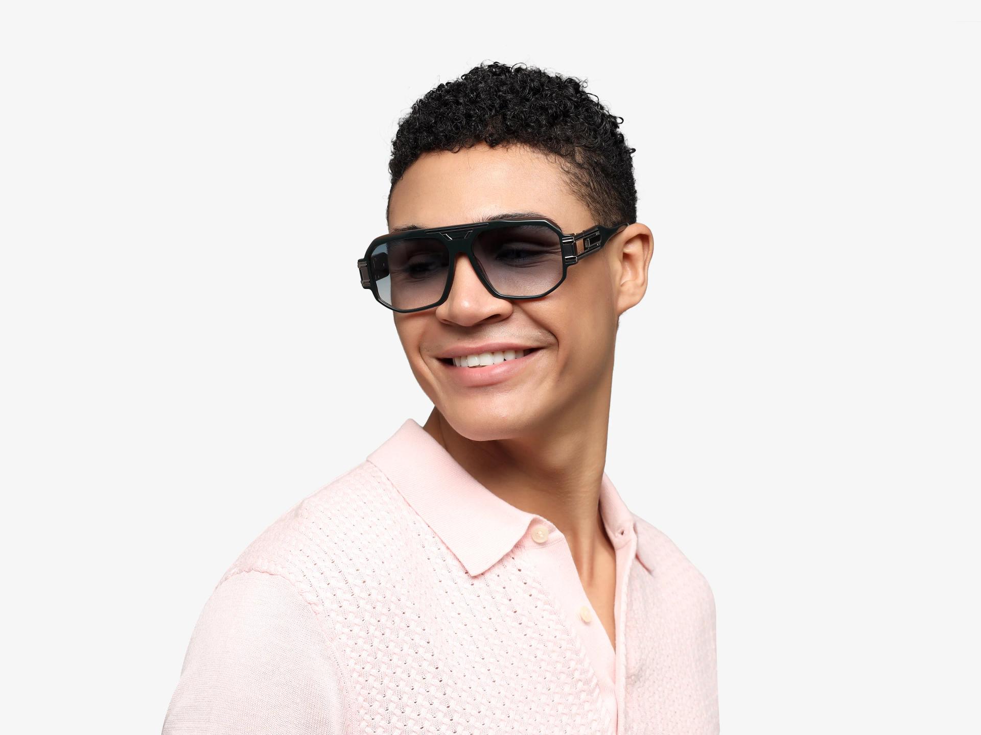 Dark Green Frame With Light Blue Tint Sunglasses