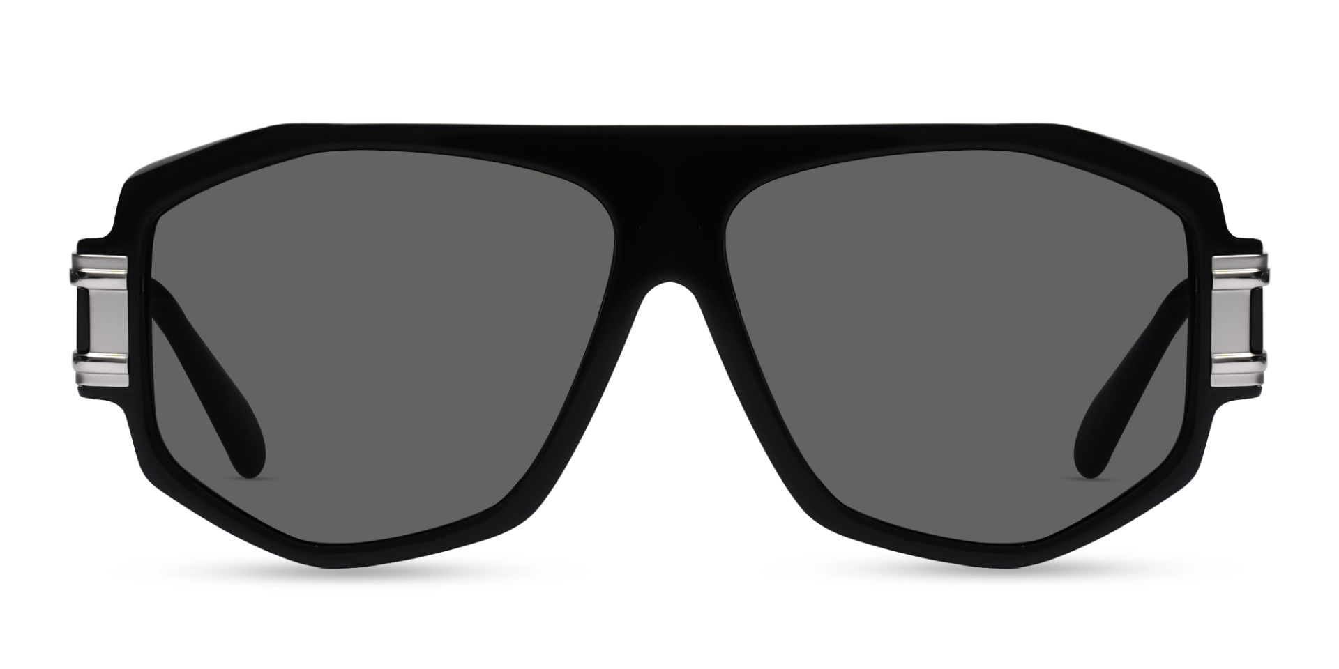 Oversized Black Frame With Grey Tint Geometric Sunglasses