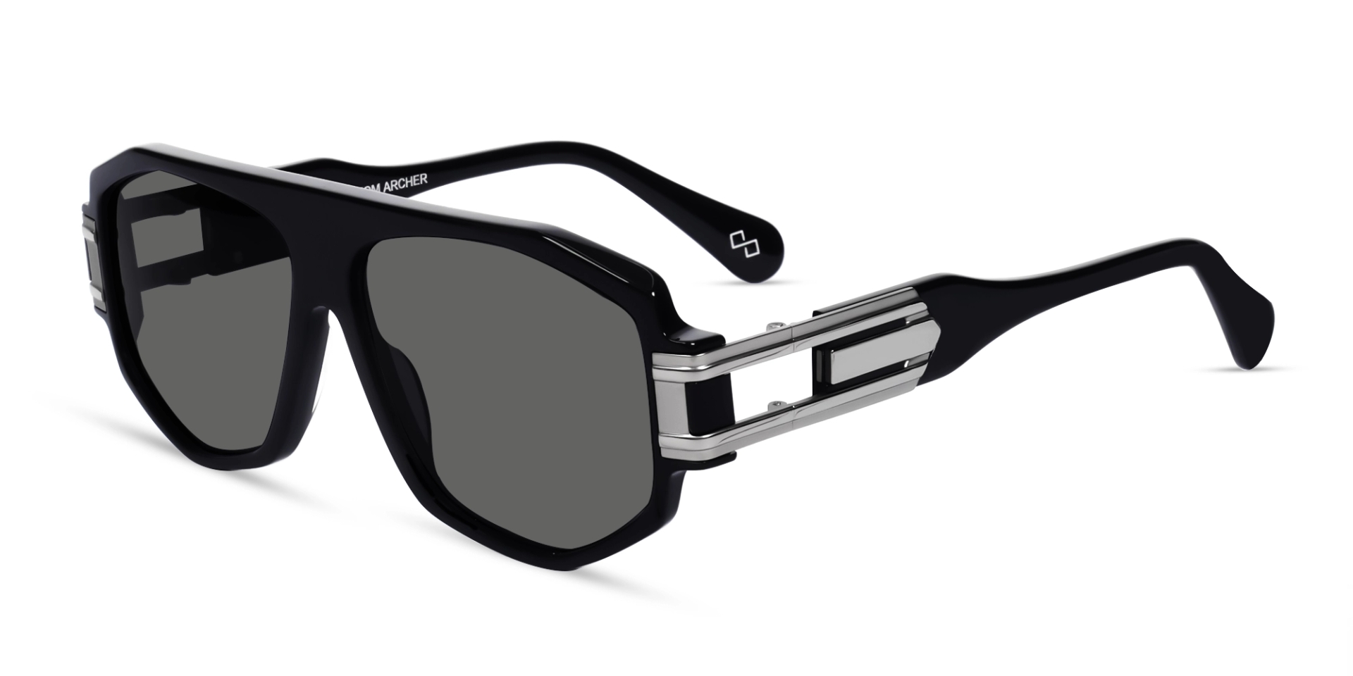 Oversized Black Frame With Grey Tint Geometric Sunglasses