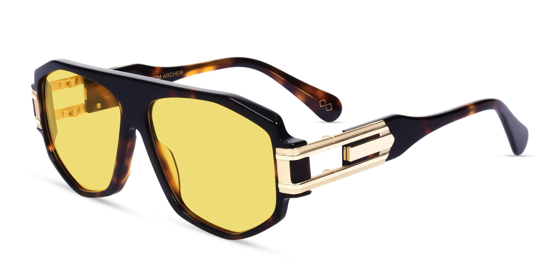Oversized Tortoise Frame With Yellow Tint Sungasses | Specscart