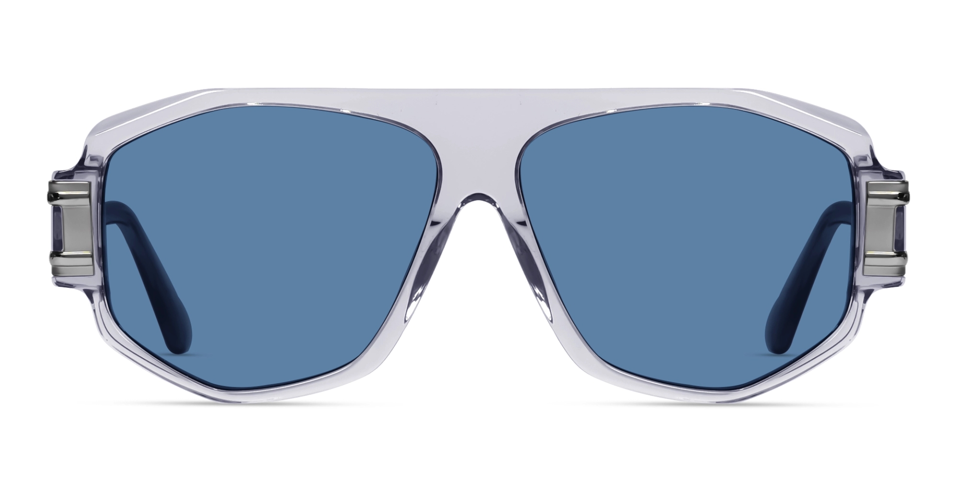 Oversized Crystal Grey Frame With Blue Tint Sungasses Oversized Crystal Grey Frame With Blue Tint Sungasses
