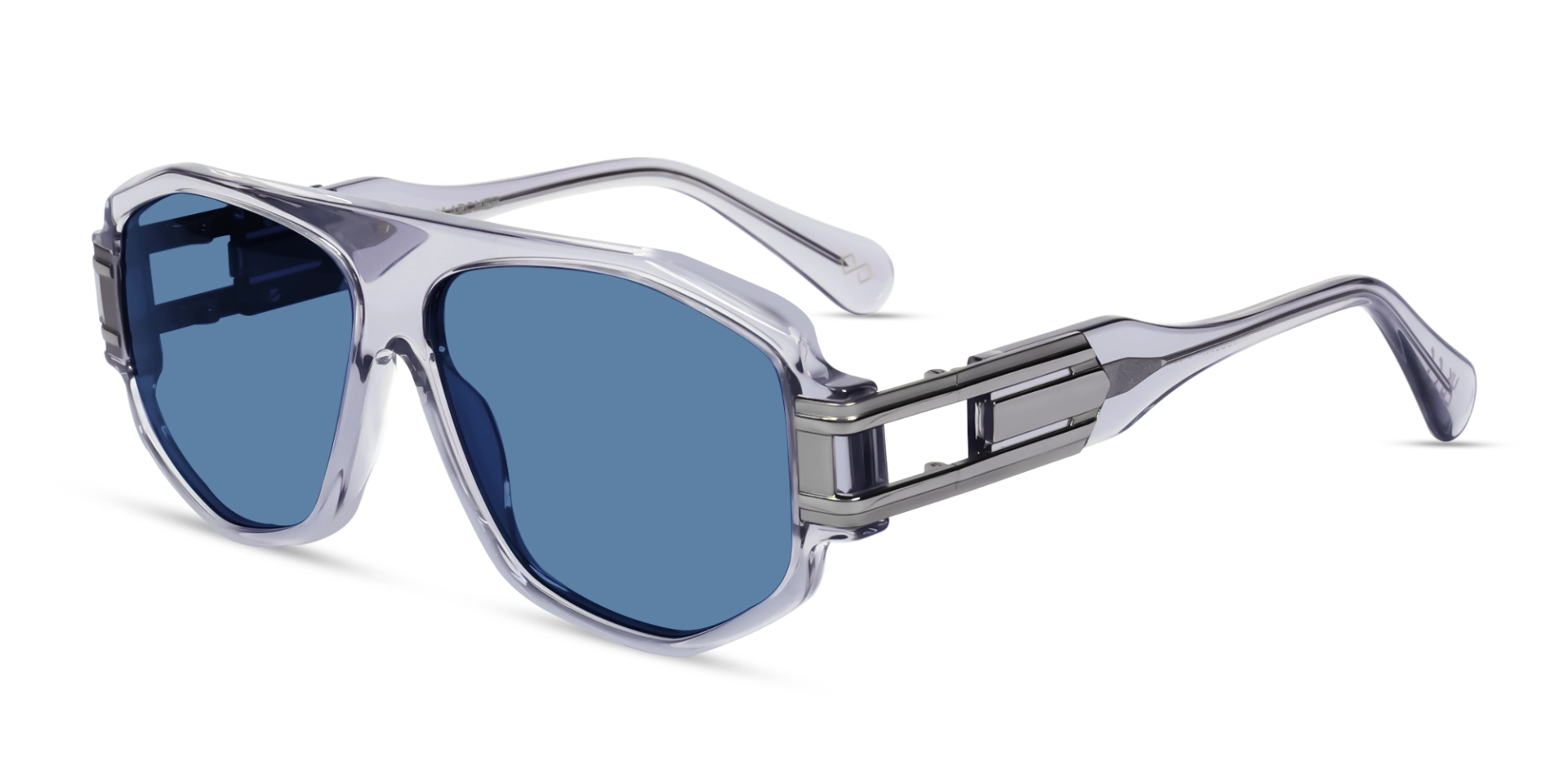 Oversized Crystal Grey Frame With Blue Tint Sungasses Oversized Crystal Grey Frame With Blue Tint Sungasses