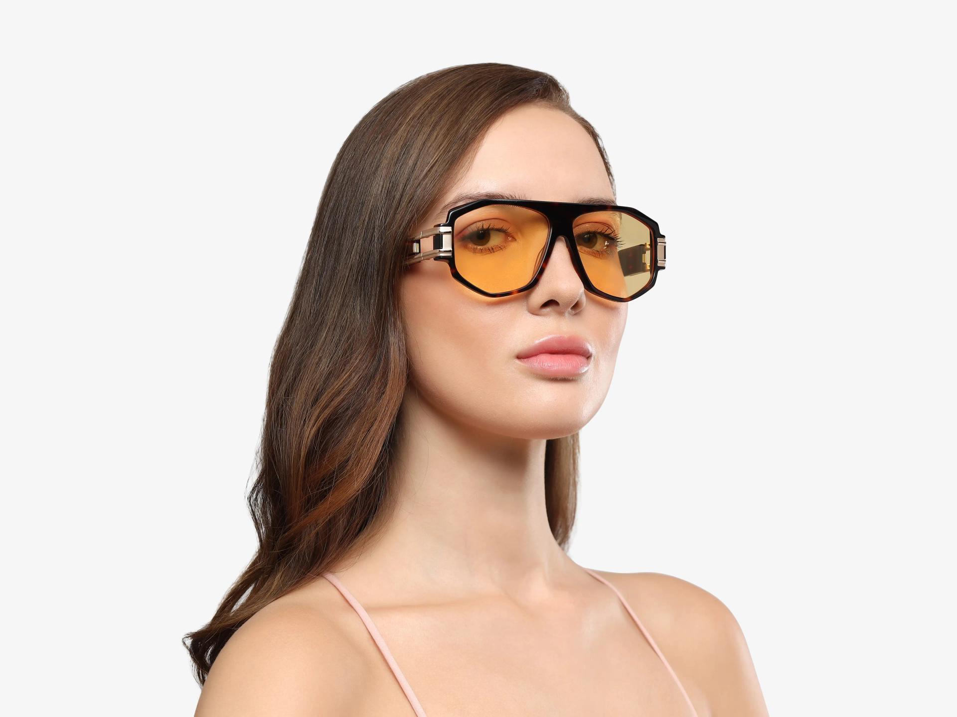 Oversized Tortoise Frame With Yellow Tint Sungasses | Specscart