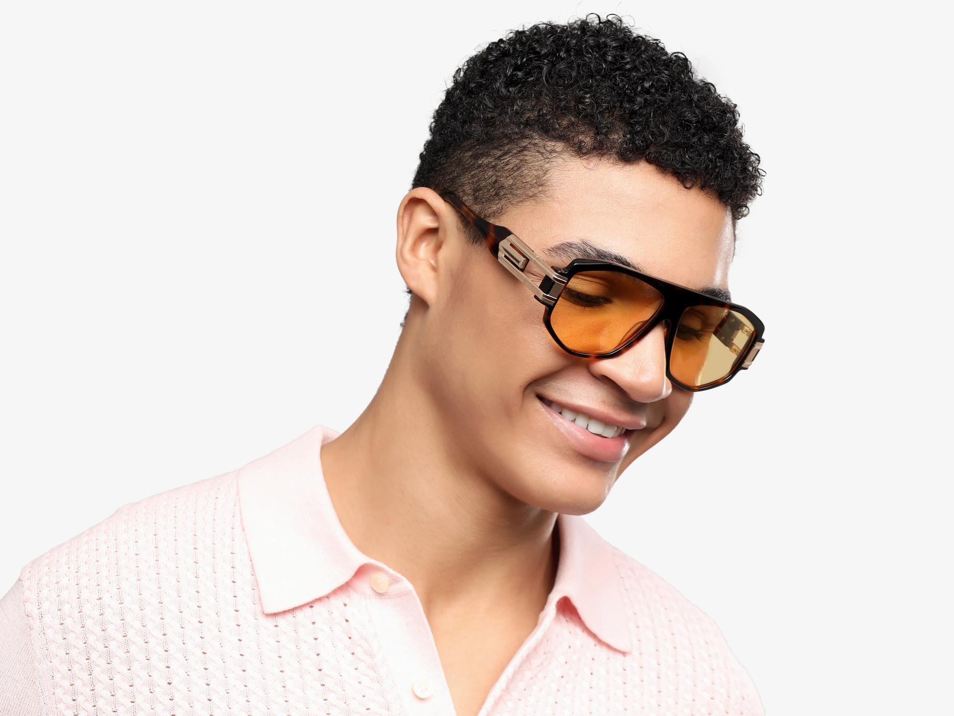 Oversized Tortoise Frame With Yellow Tint Sungasses | Specscart