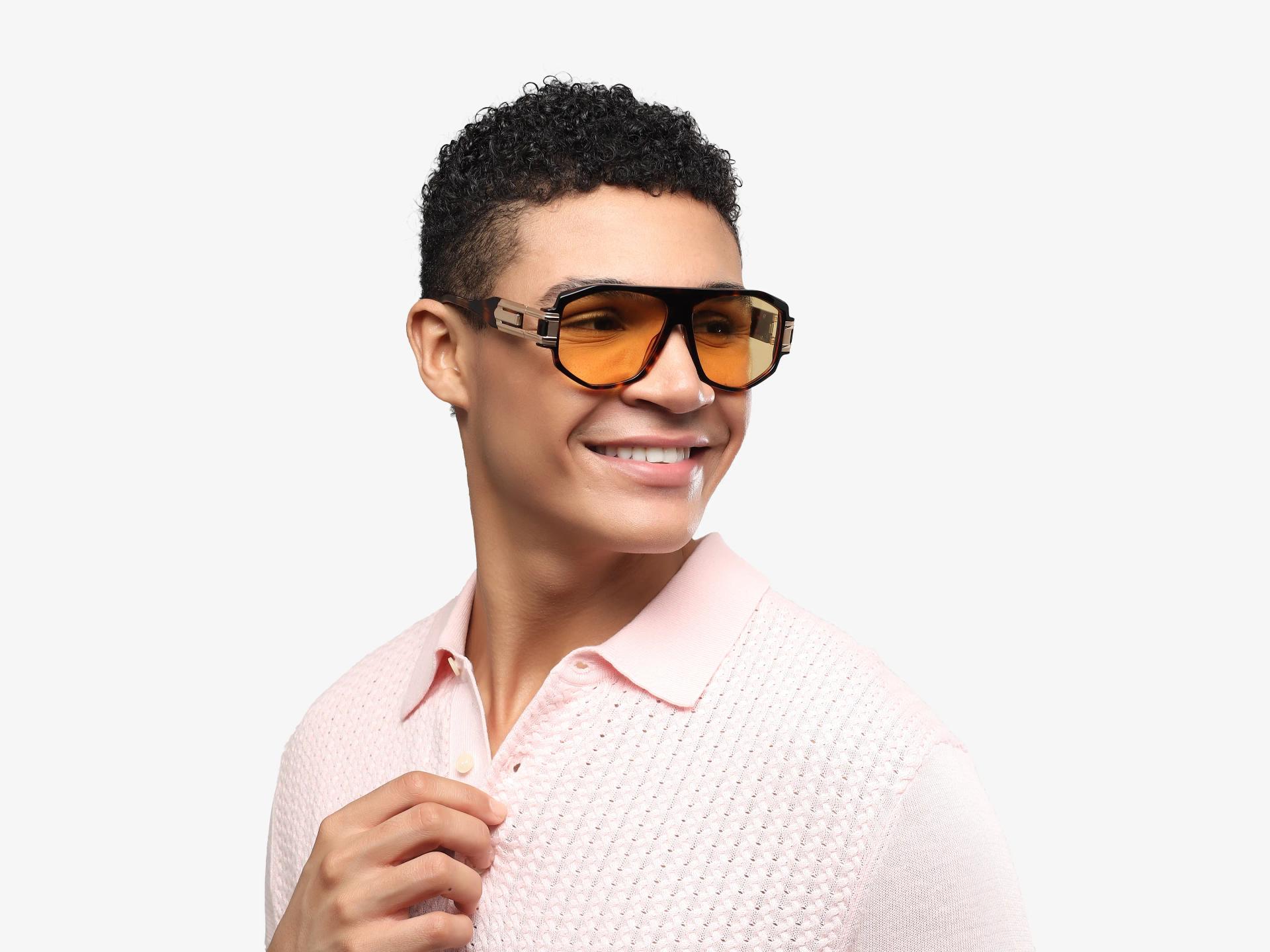Oversized Tortoise Frame With Yellow Tint Sungasses | Specscart