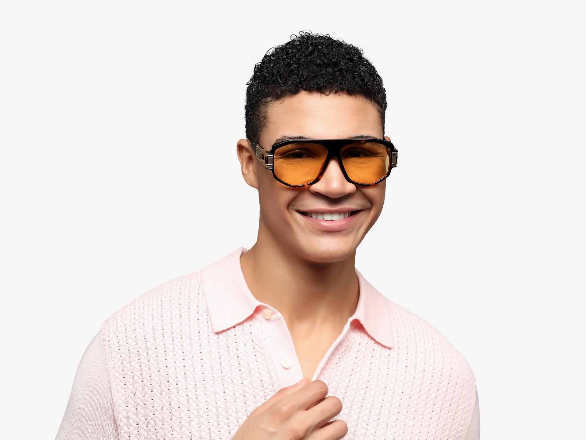 Oversized Tortoise Frame With Yellow Tint Sungasses | Specscart