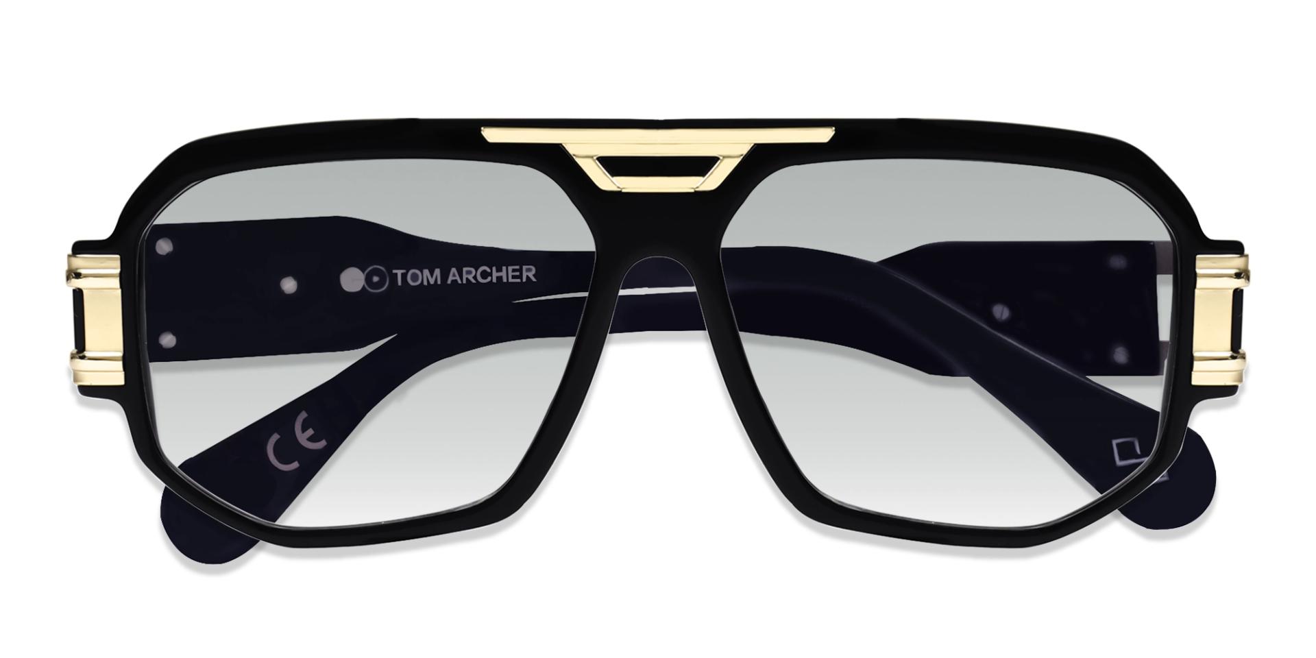 Black Fullrim Square Frame With Grey Tint Sunglasses