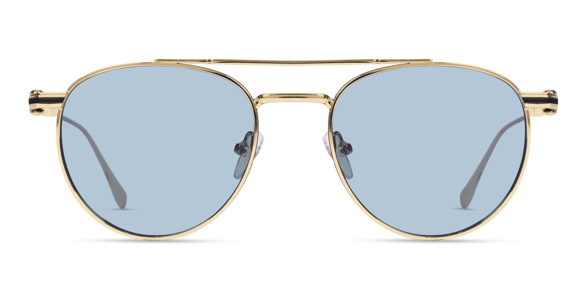 Vintage Gold Metal Frame With Light Grey Tint Sunglasses