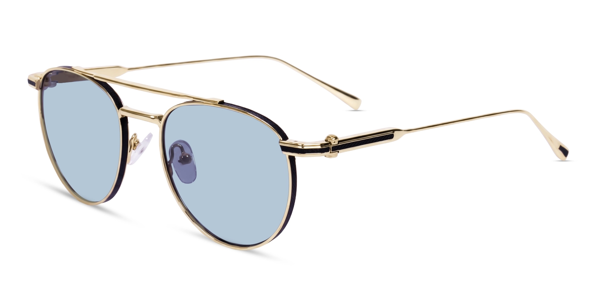 Vintage Gold Metal Frame With Light Grey Tint Sunglasses