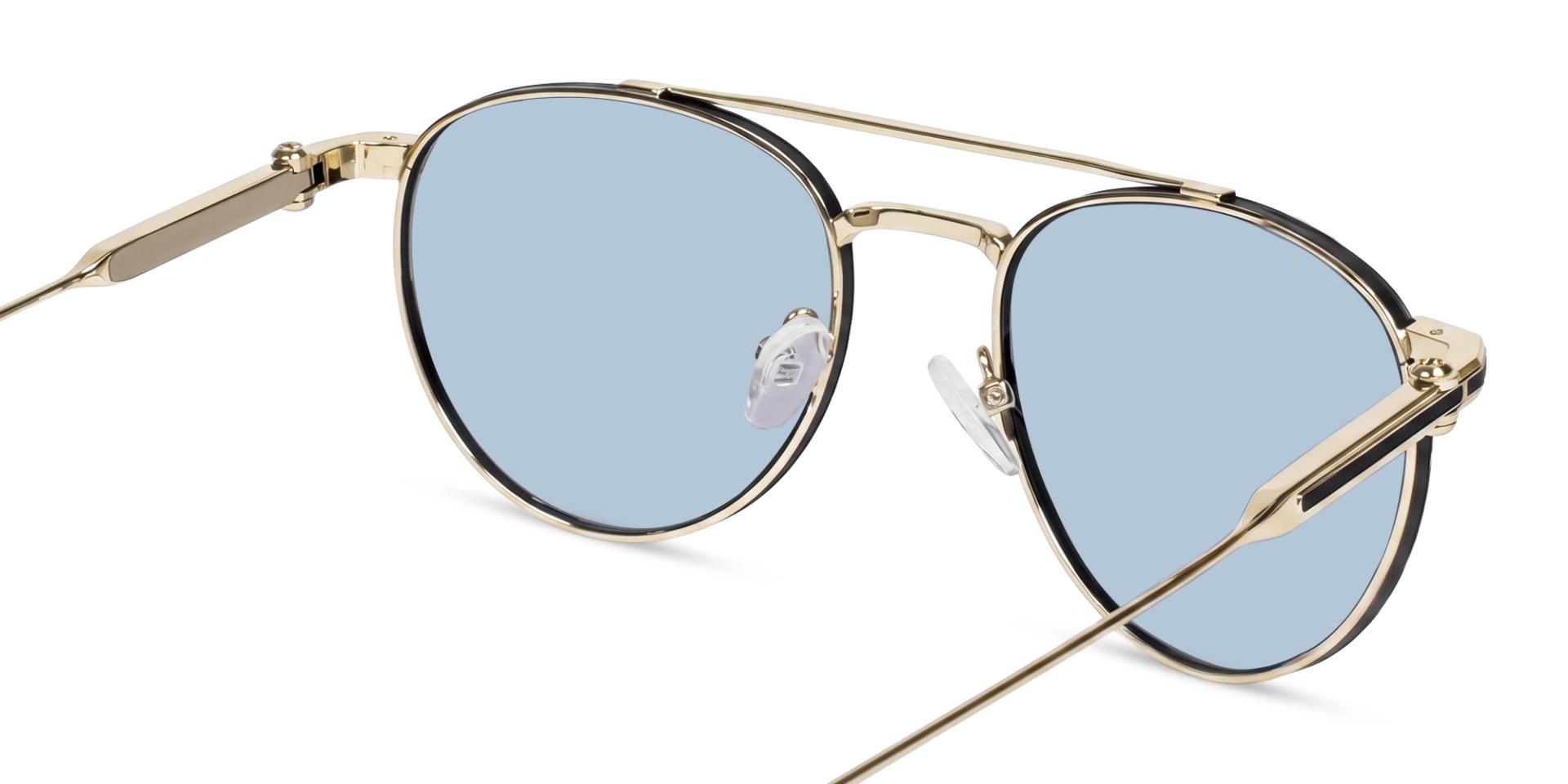 Vintage Gold Metal Frame With Light Grey Tint Sunglasses