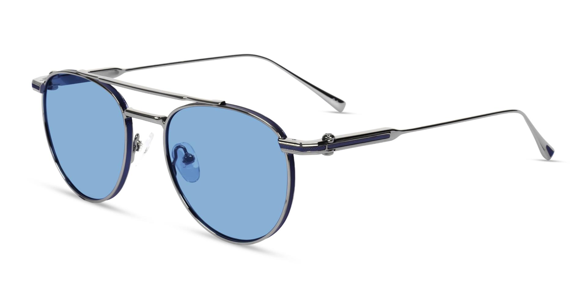 Vintage Gunmetal Frame With Blue Tint Sunglasses