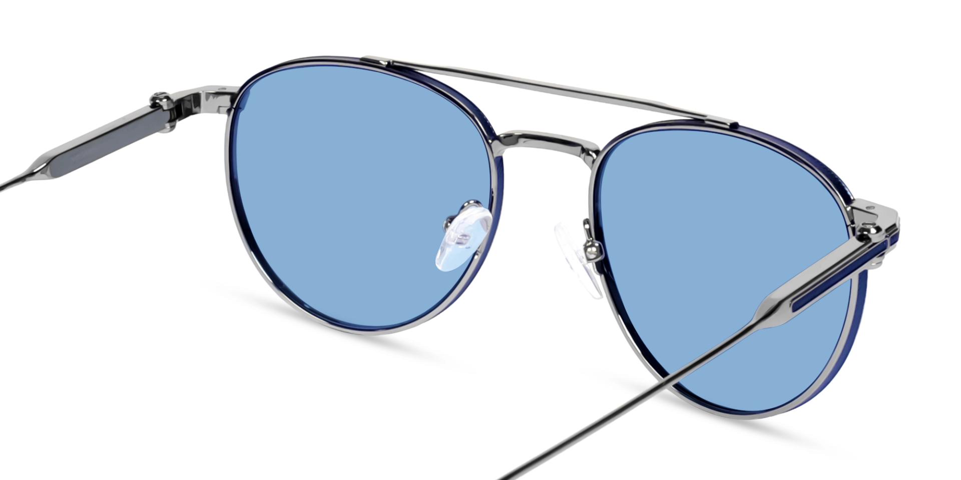 Vintage Gunmetal Frame With Blue Tint Sunglasses