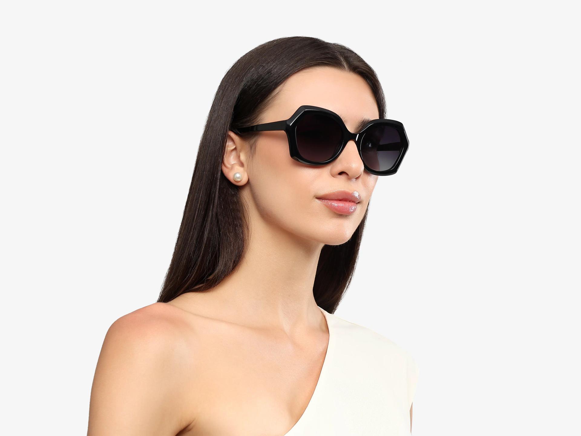 Black Butterfly Frame With Grey Polarised Sunglasses-1