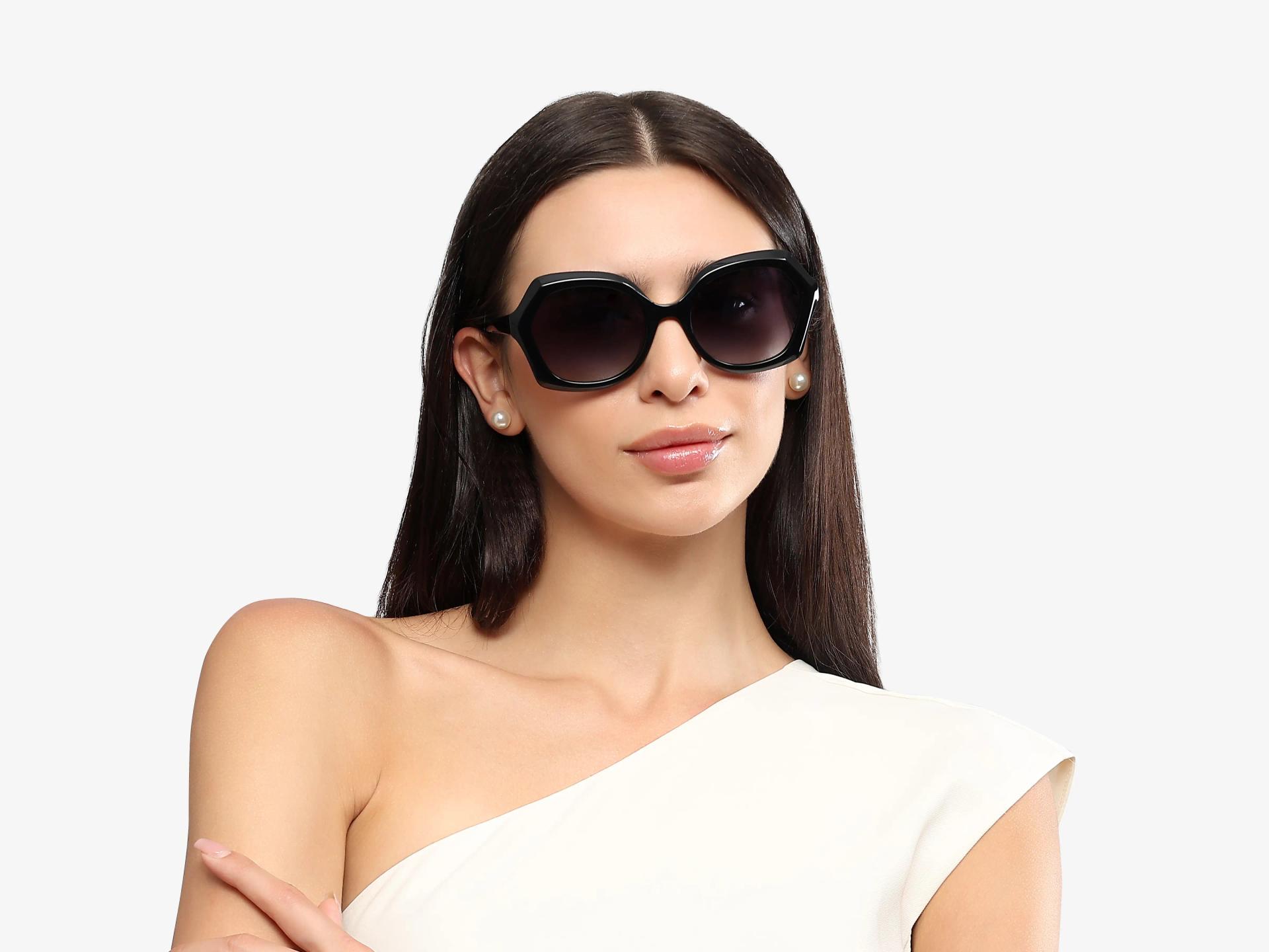 Black Butterfly Frame With Grey Polarised Sunglasses-1