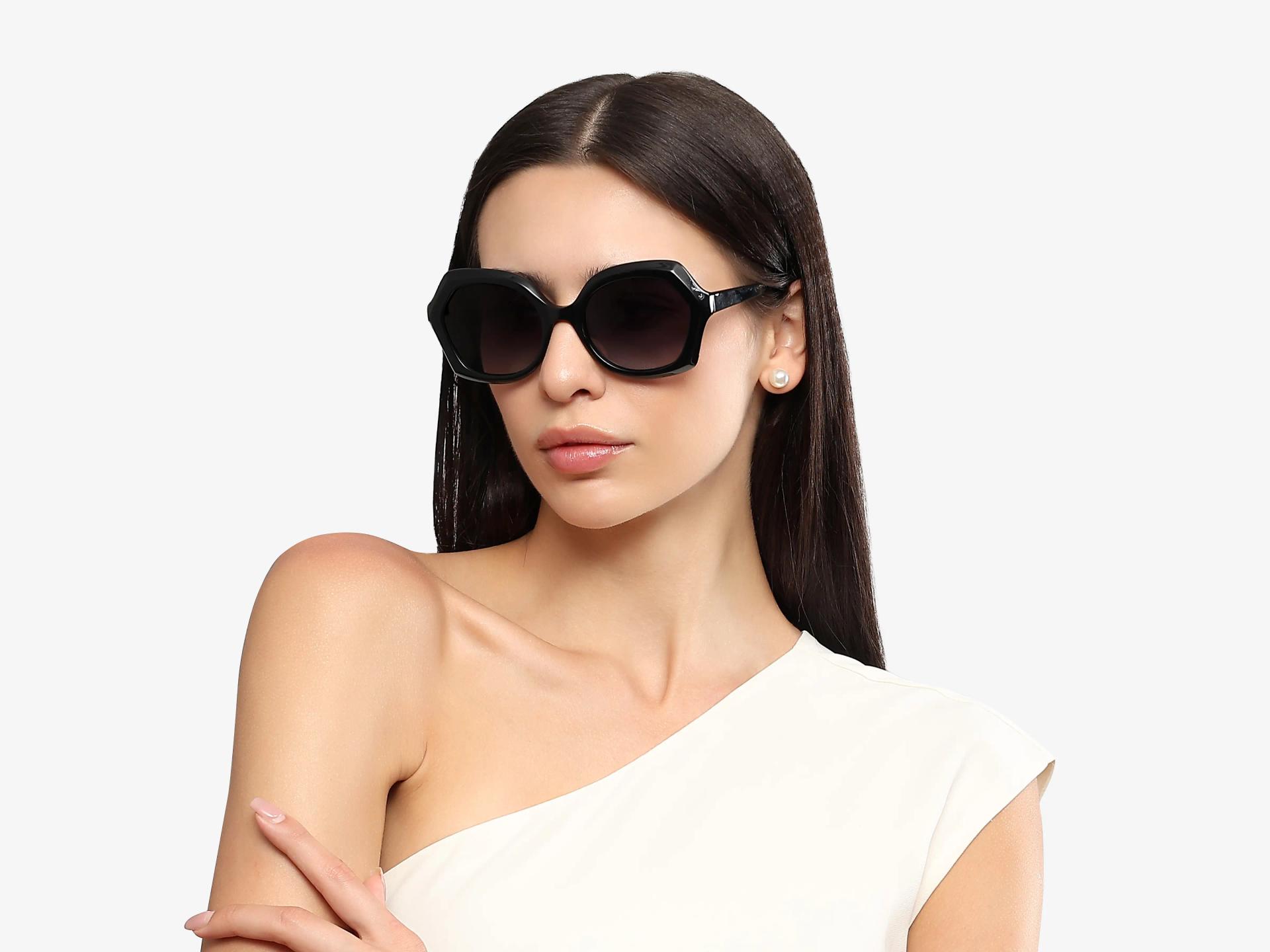 Black Butterfly Frame With Grey Polarised Sunglasses-1