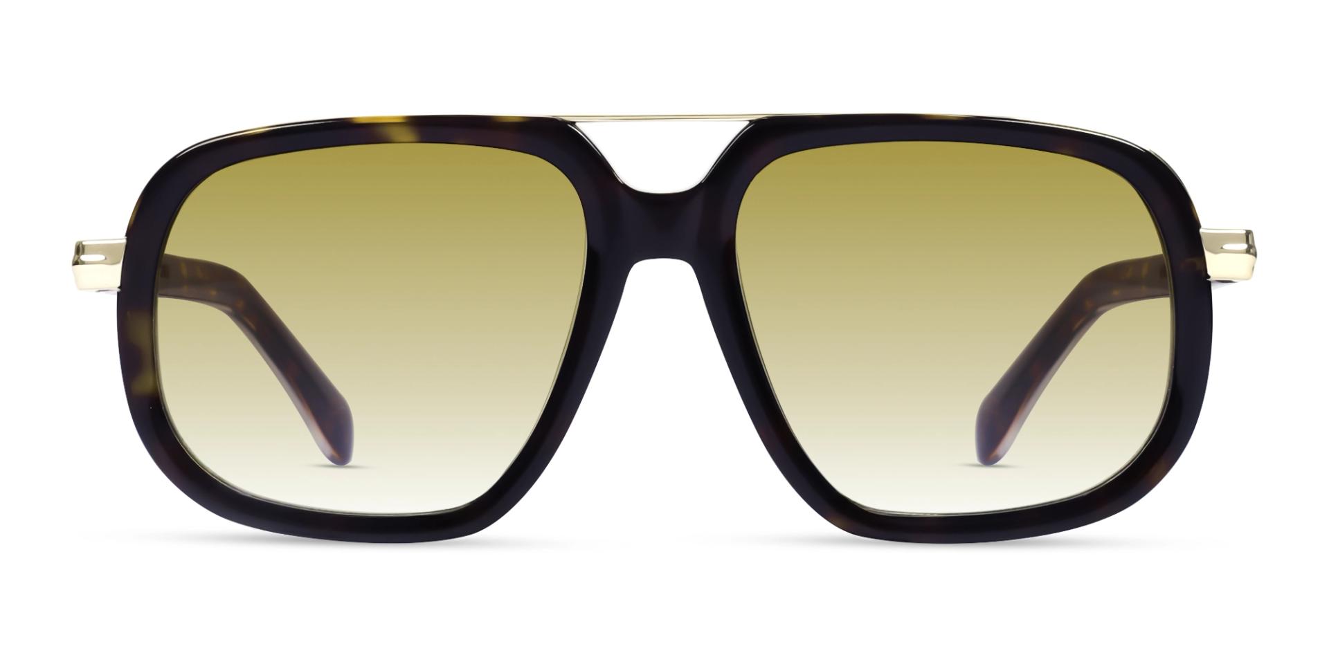 Tortoise Oversized Frame With Yellow Gradient Tint