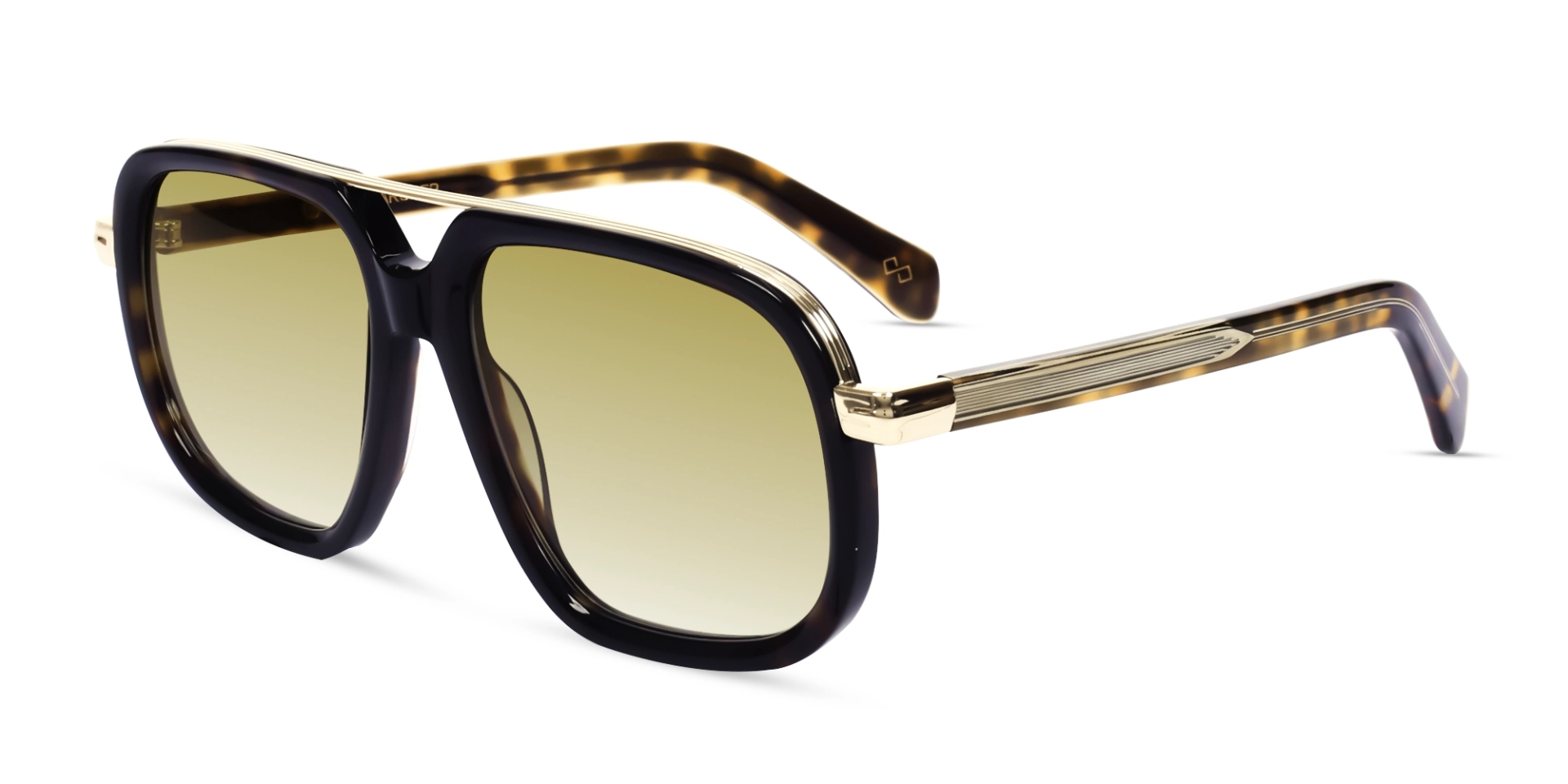 Tortoise Oversized Frame With Yellow Gradient Tint